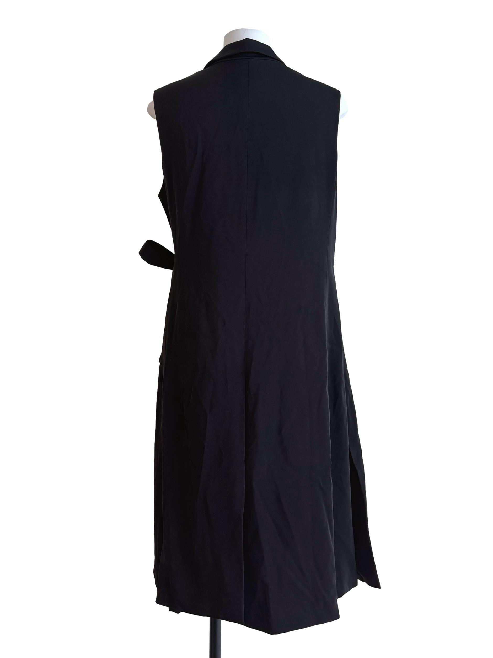 Jet Black Sleeveless Surplice Dress