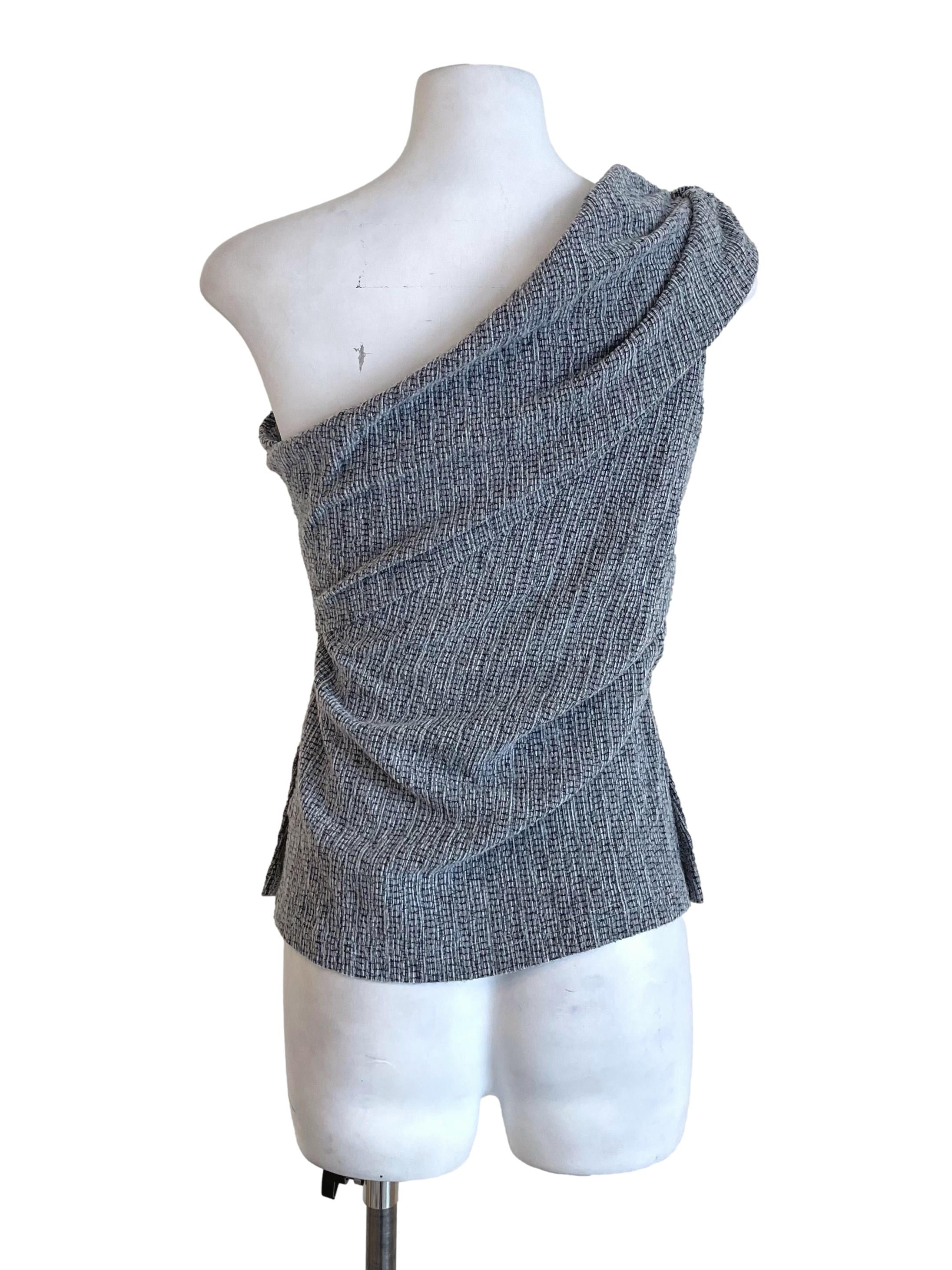 One-Shoulder Textured Knit Top OSN