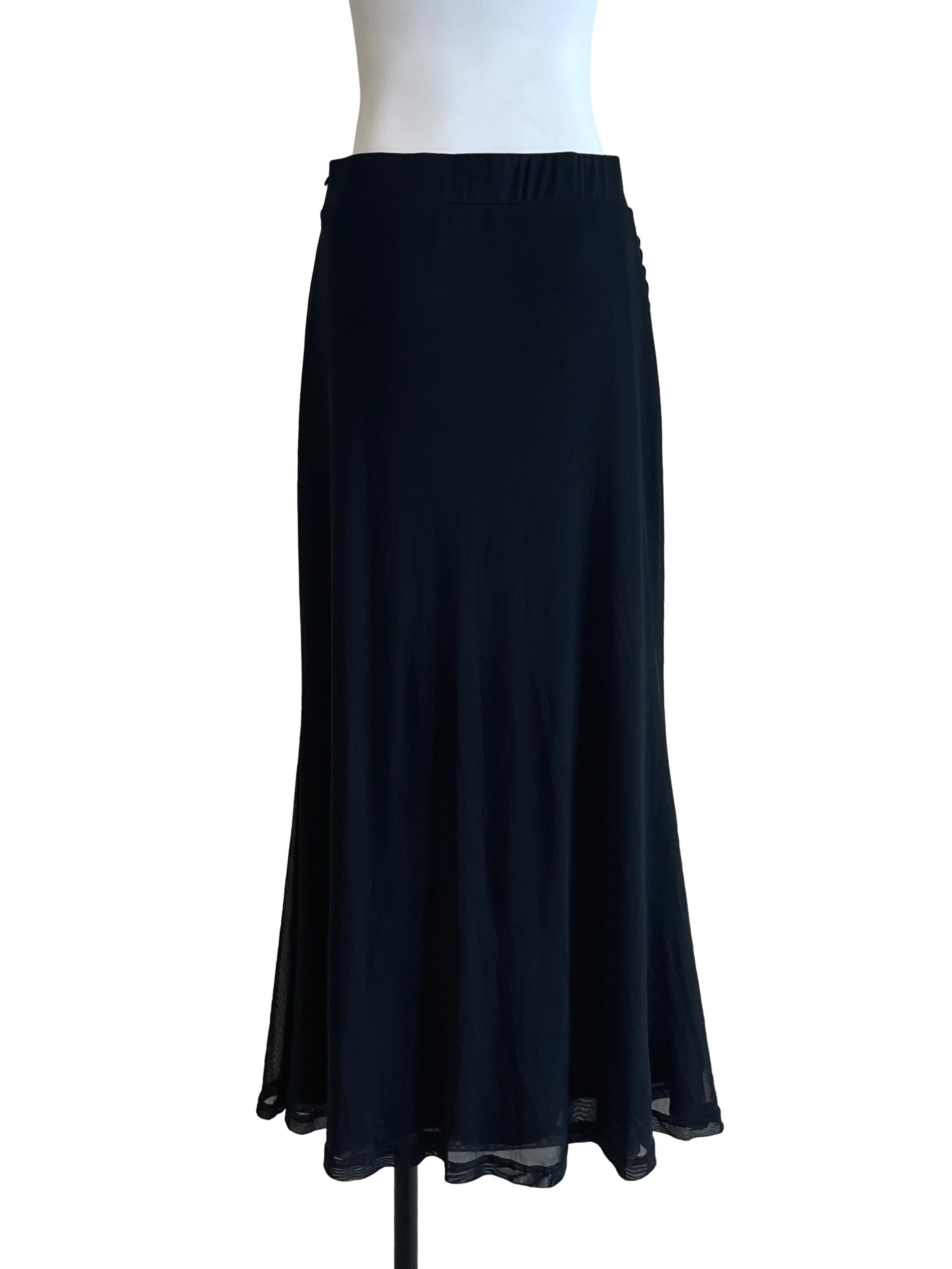 Pitch Black Draped Skirt