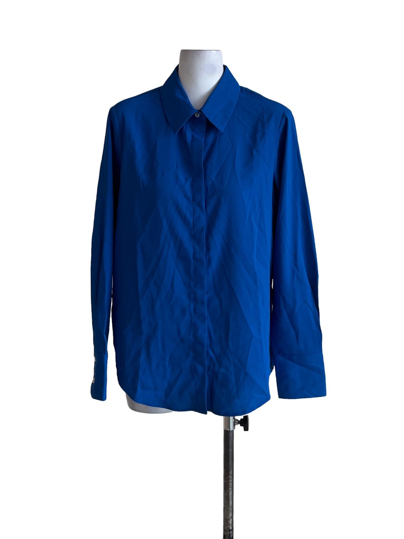 Azure Blue Satin Collar T-Shirt