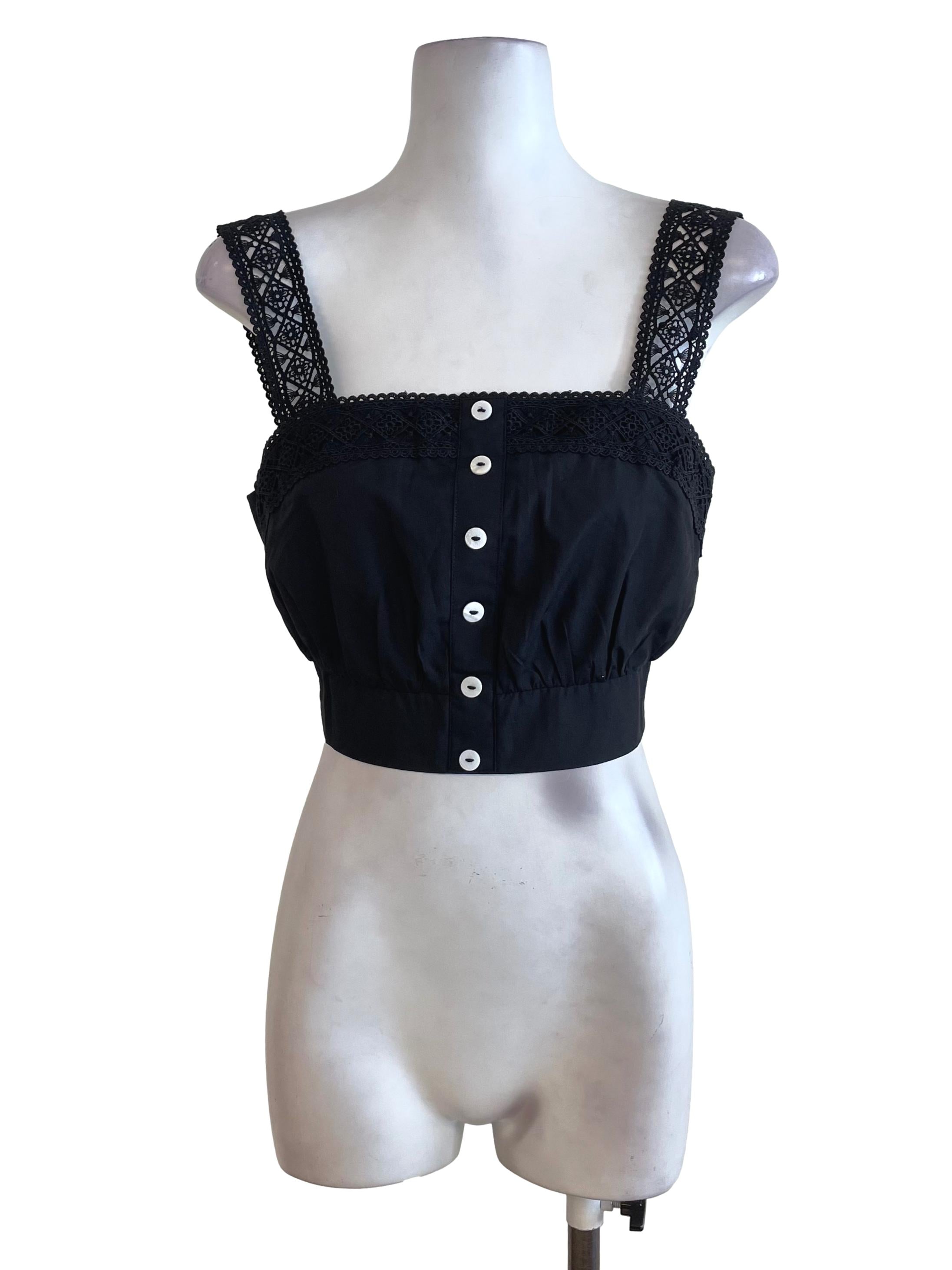 Black Lace Mini Top TWL