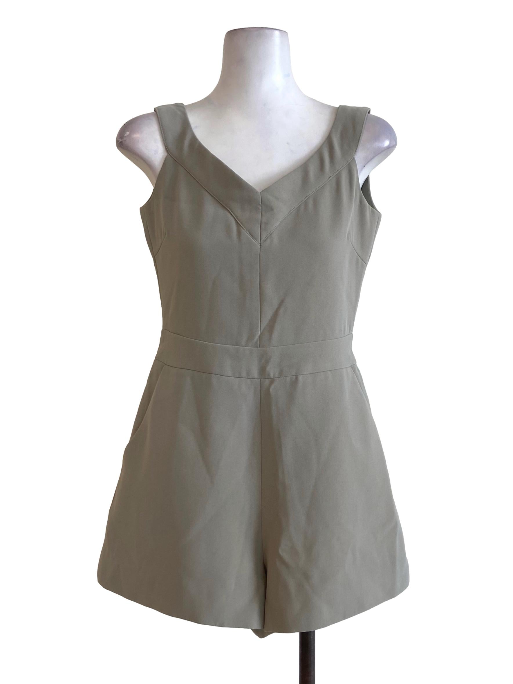 Sage Green Sleeveless Rompers