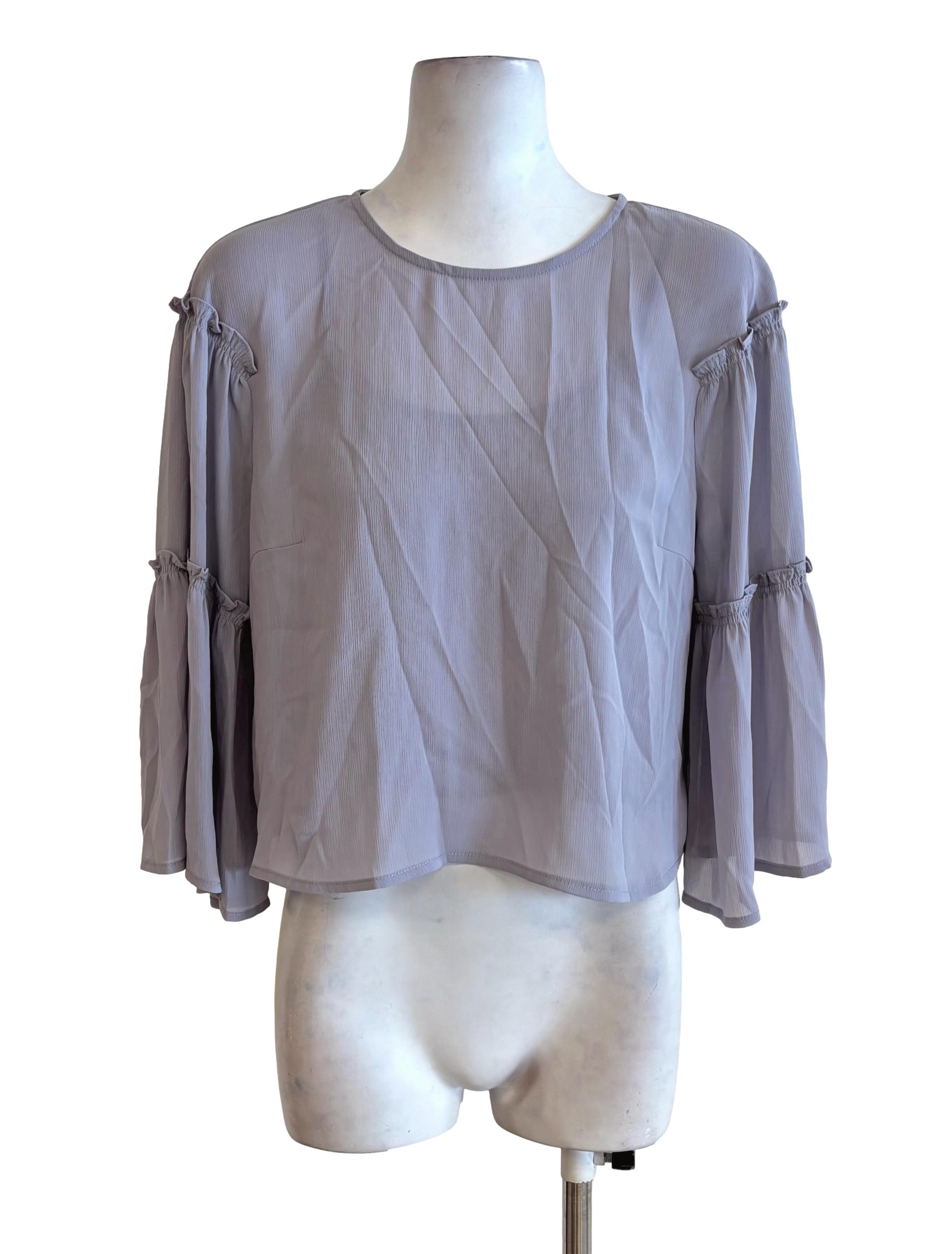 Dusty Purple Tiered Sleeve Top LB