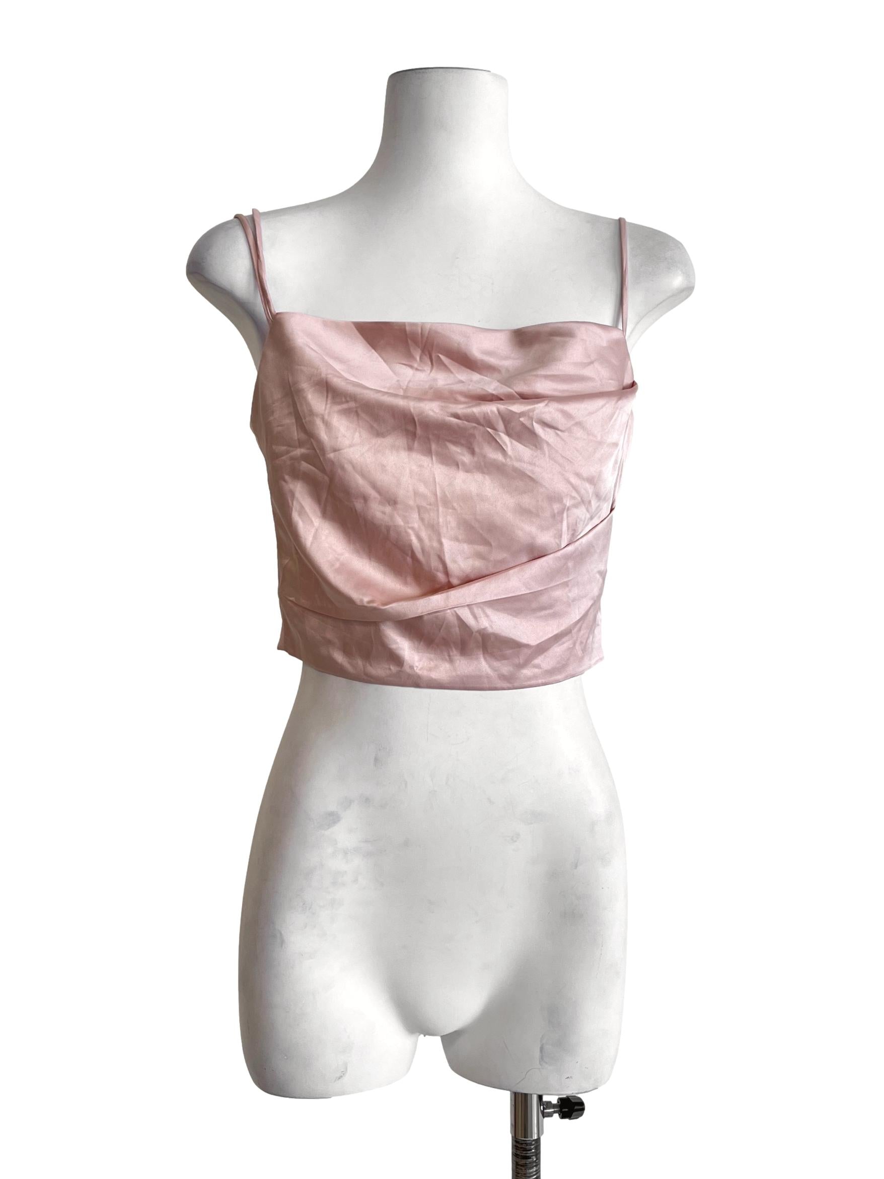 Rose Pink Satin Cami Top