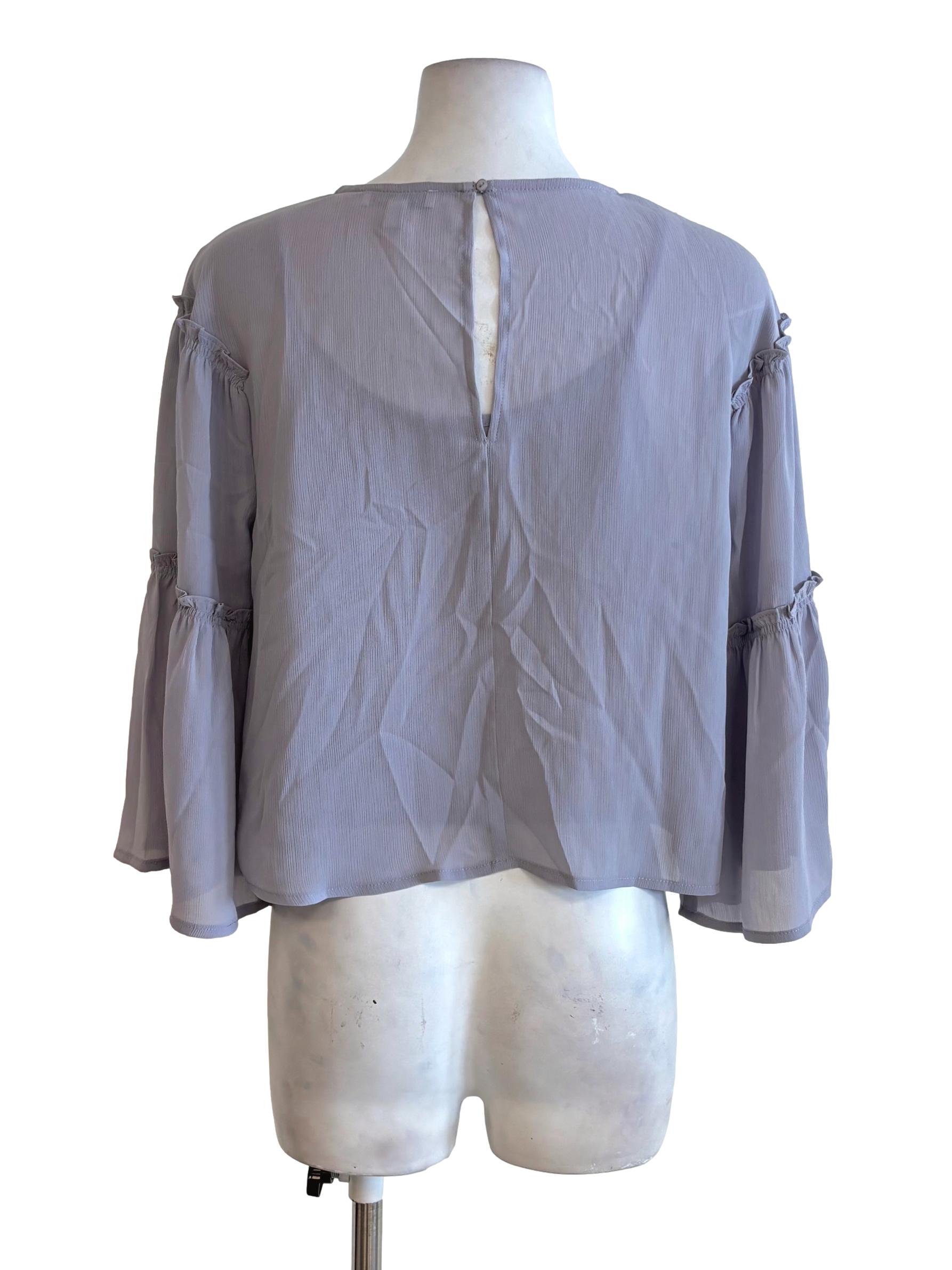 Dusty Purple Tiered Sleeve Top LB