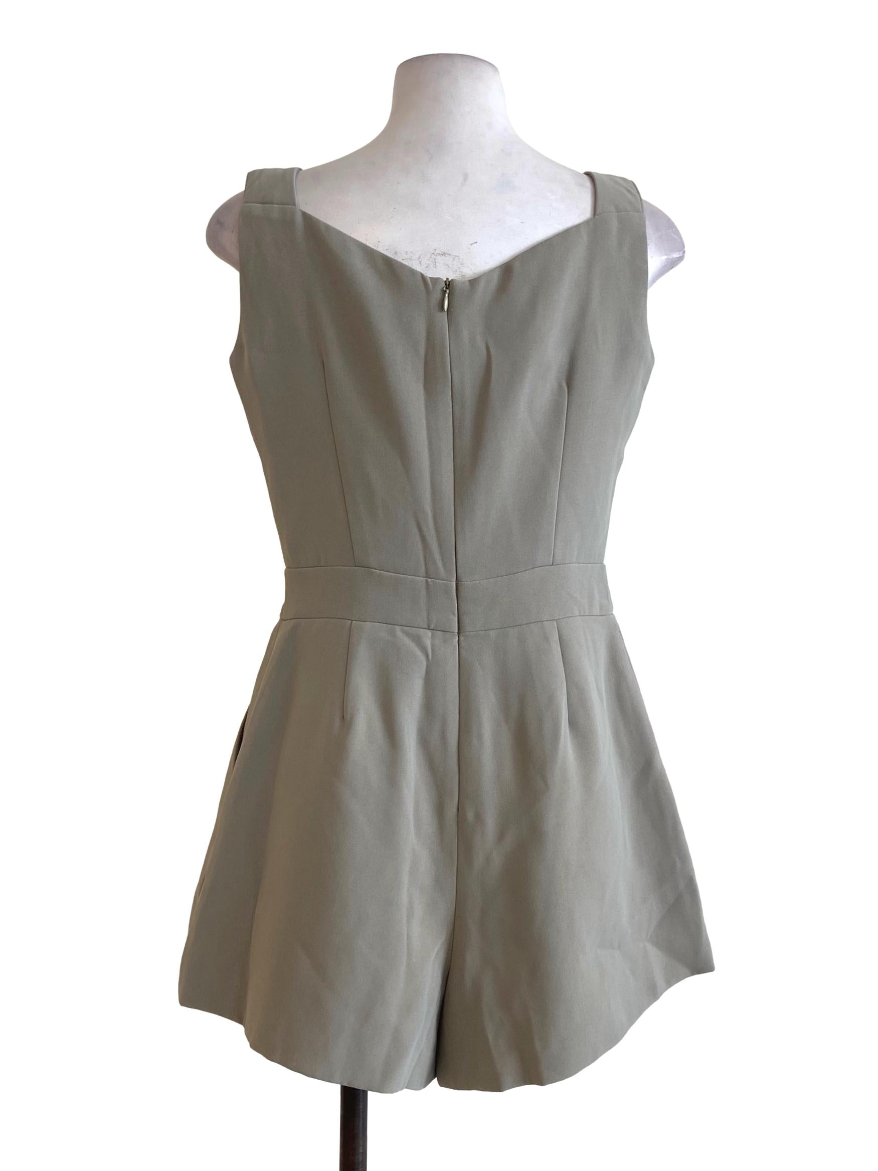 Sage Green Sleeveless Rompers