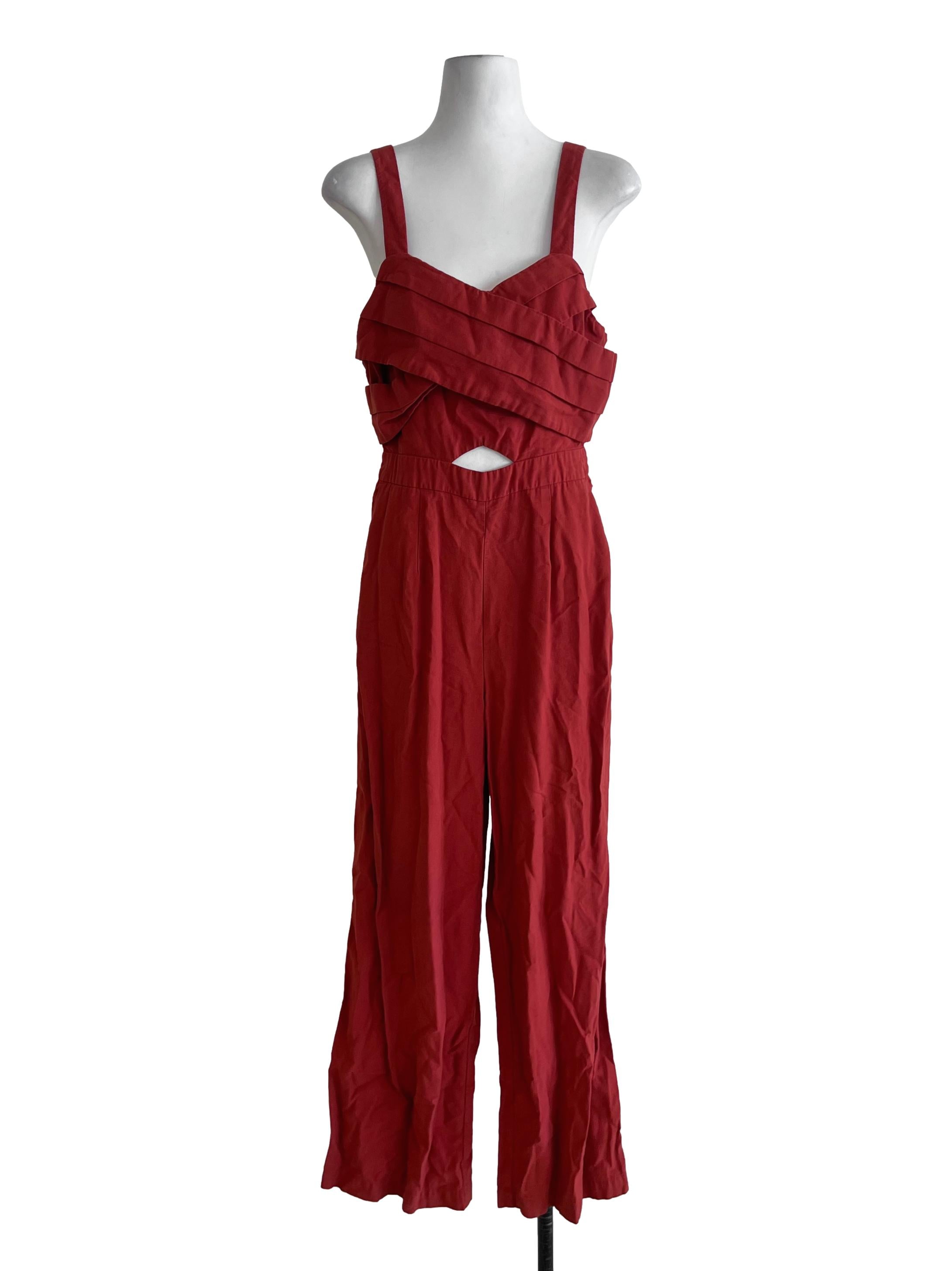 Amber Orange V-Neckline Jumpsuit