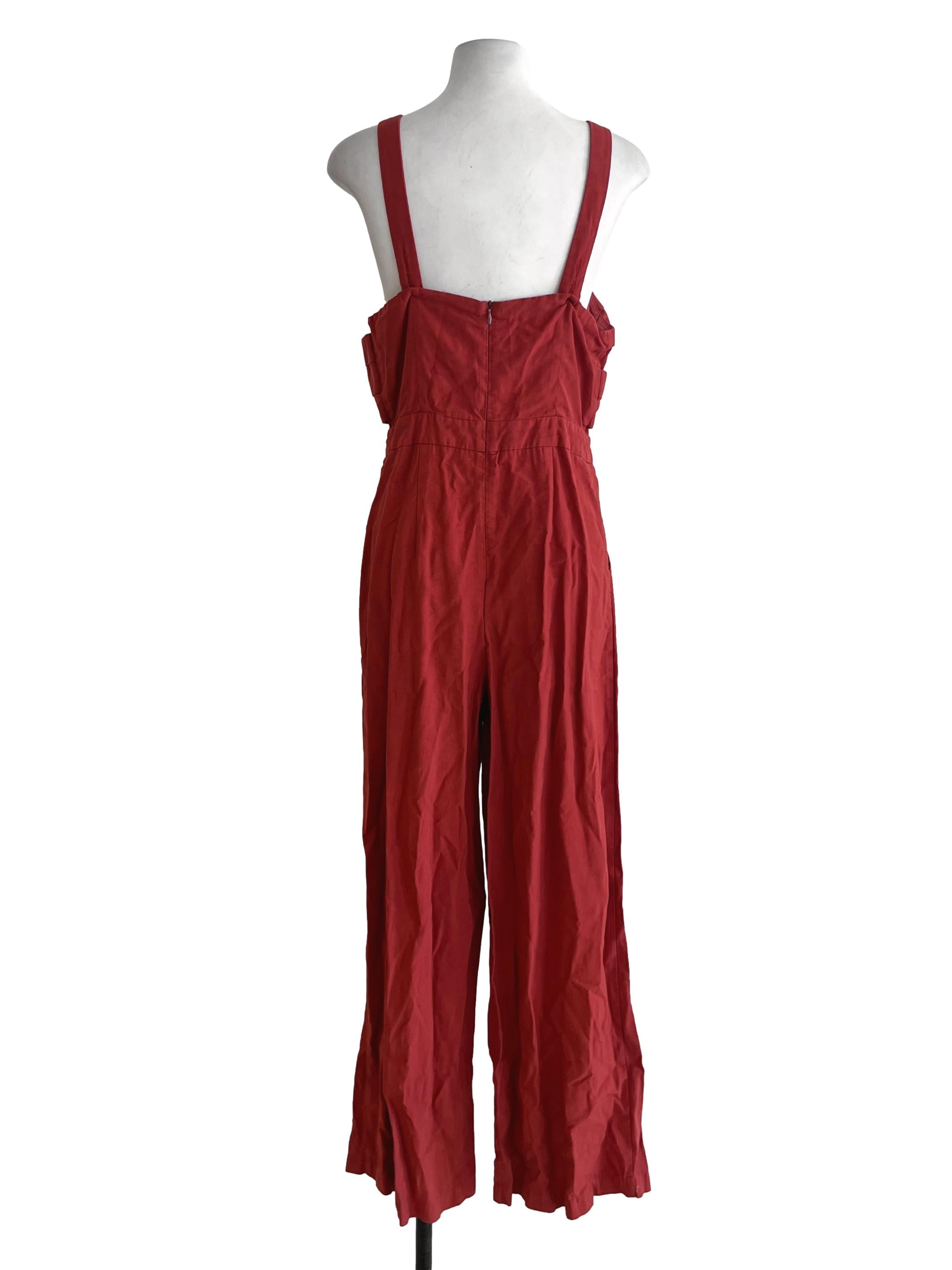 Amber Orange V-Neckline Jumpsuit