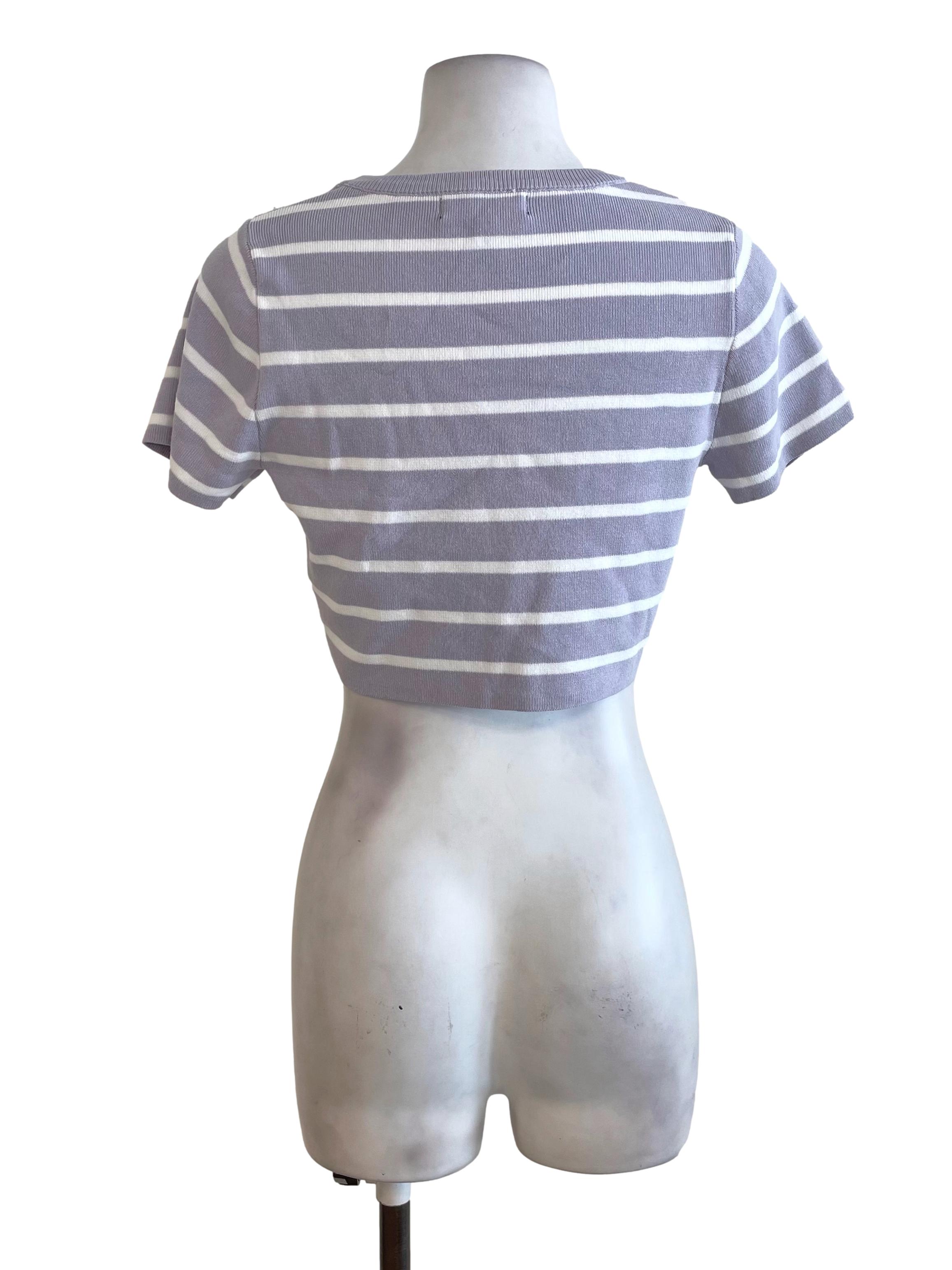 Lilac Stripe Knit Top