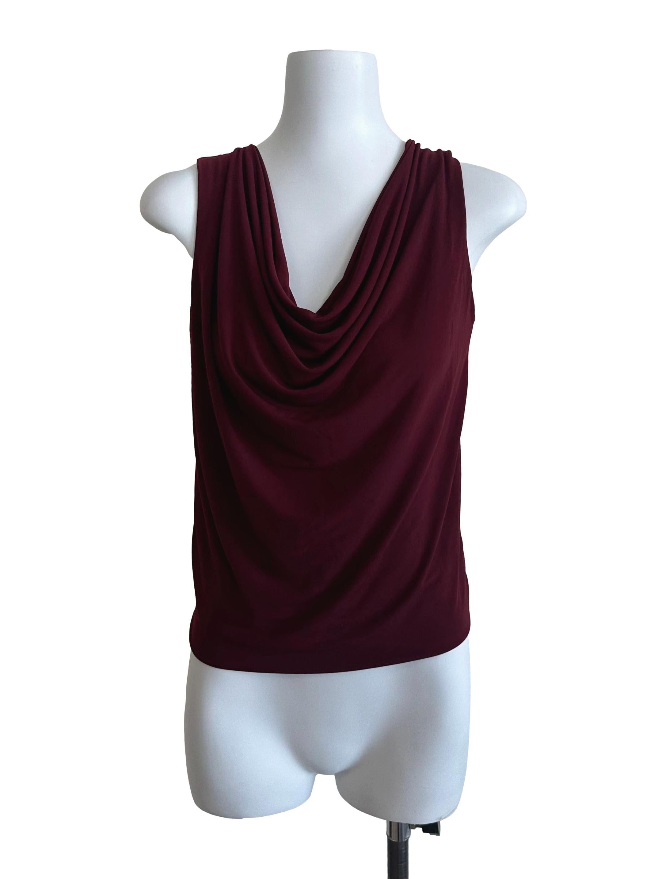Maroon Red Cowl Neck Top