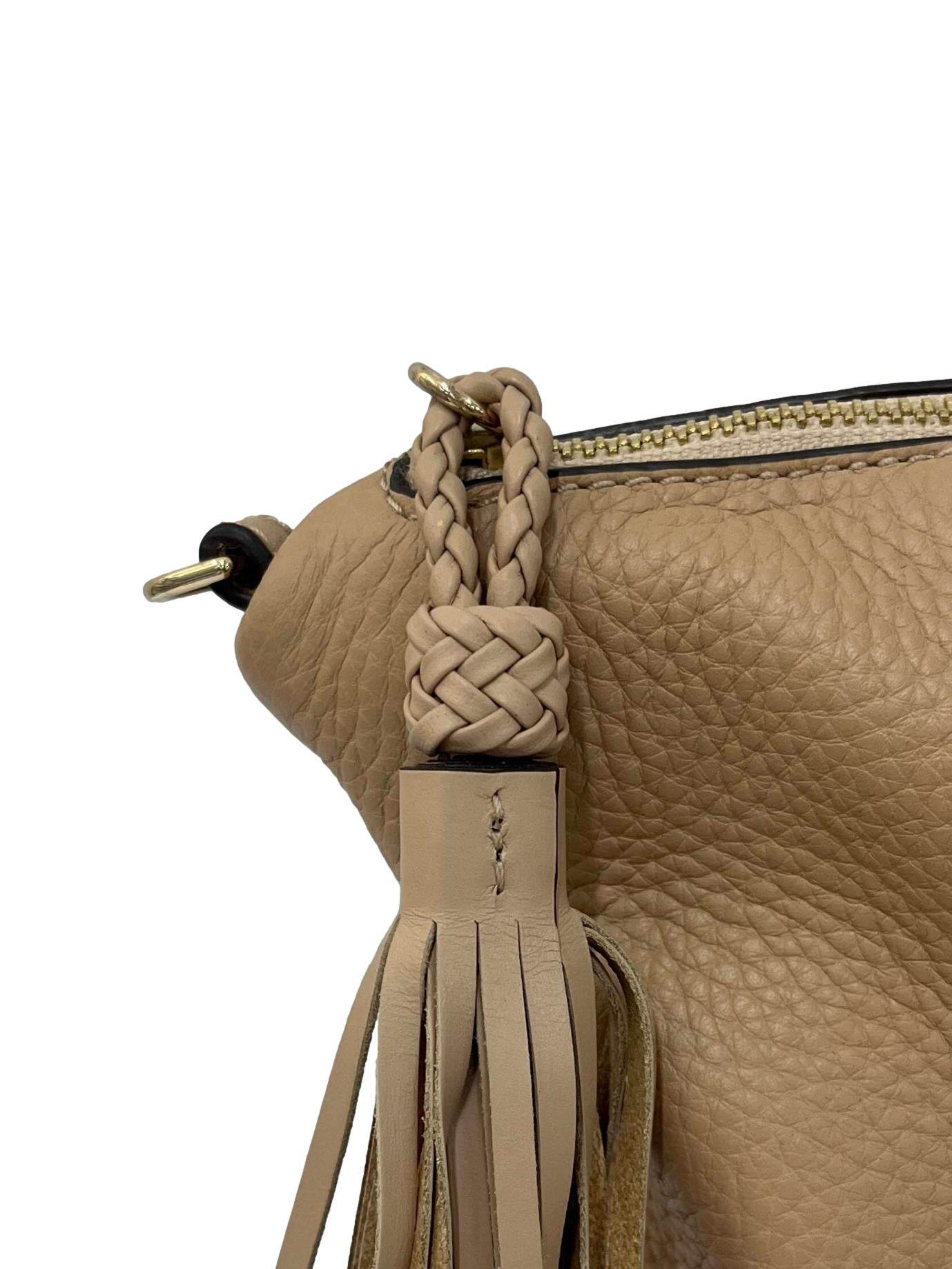 Sand Leather Taylor Satchel Handbag With Detachable Straps CSN