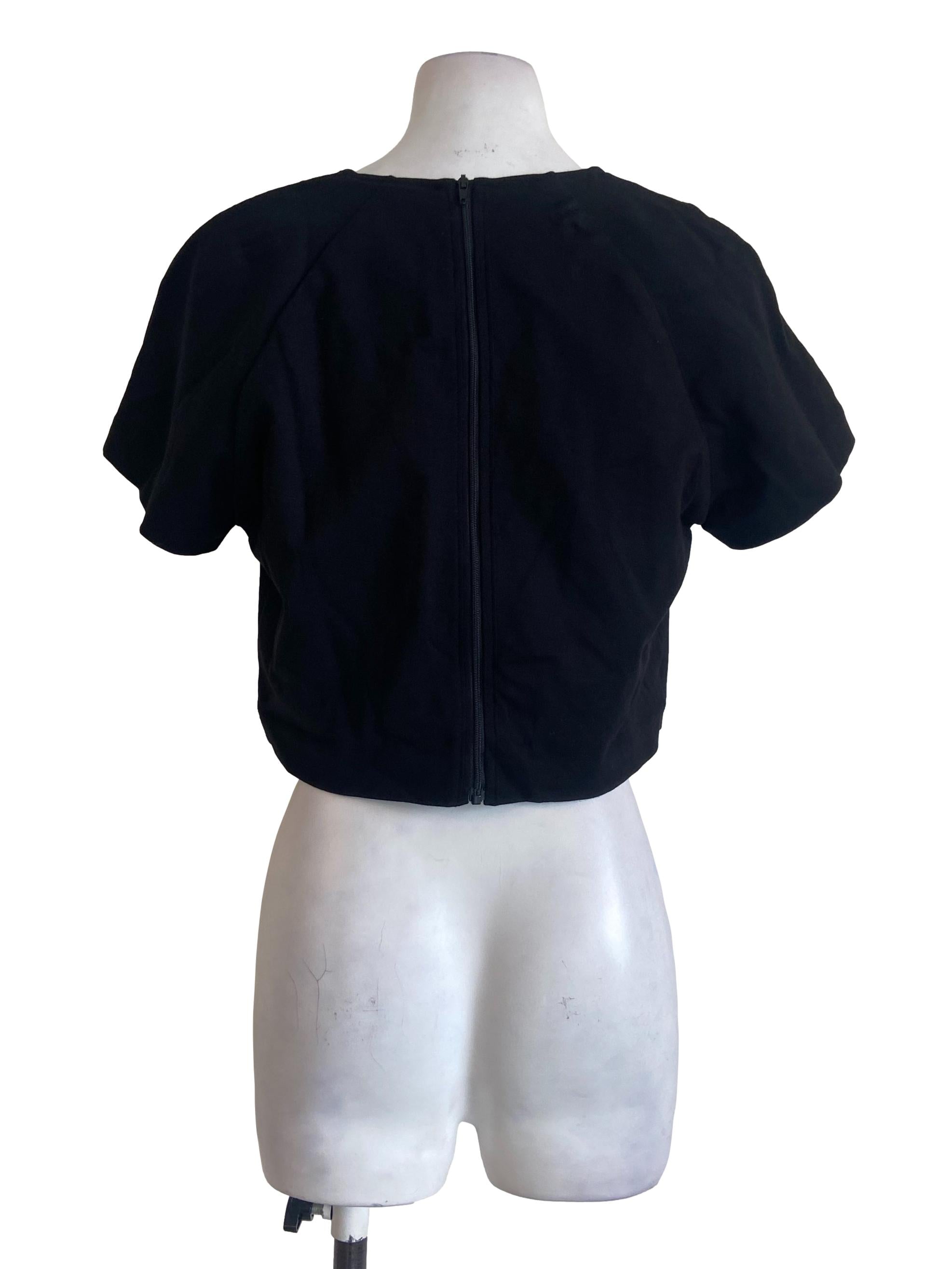 Black Square Neck Crop Top