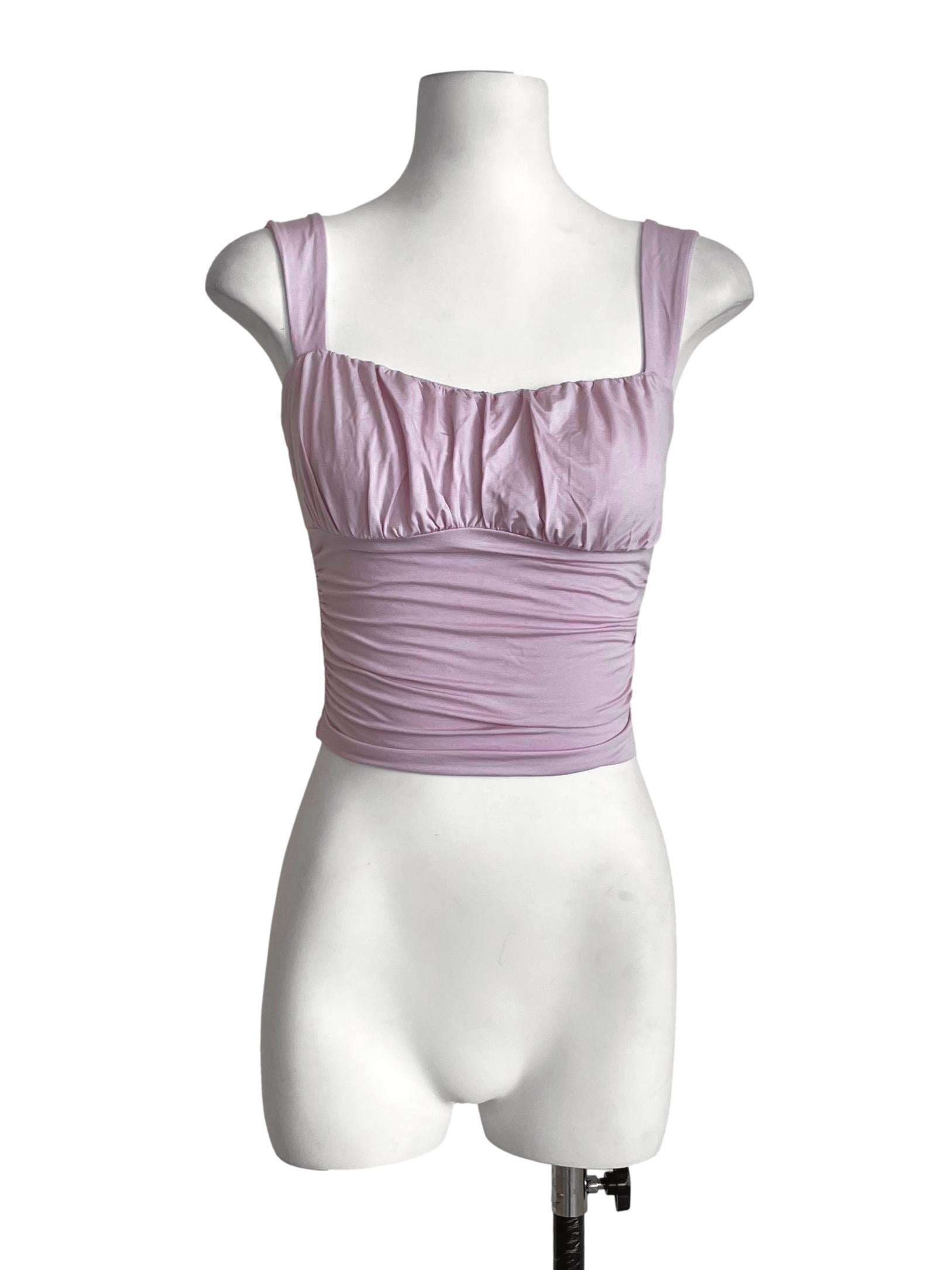 Taffy Pink Ruched Cami Crop Top