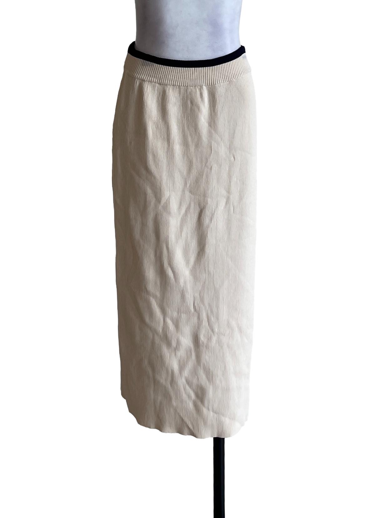 Parchment Beige Stretchable Pencil Skirt