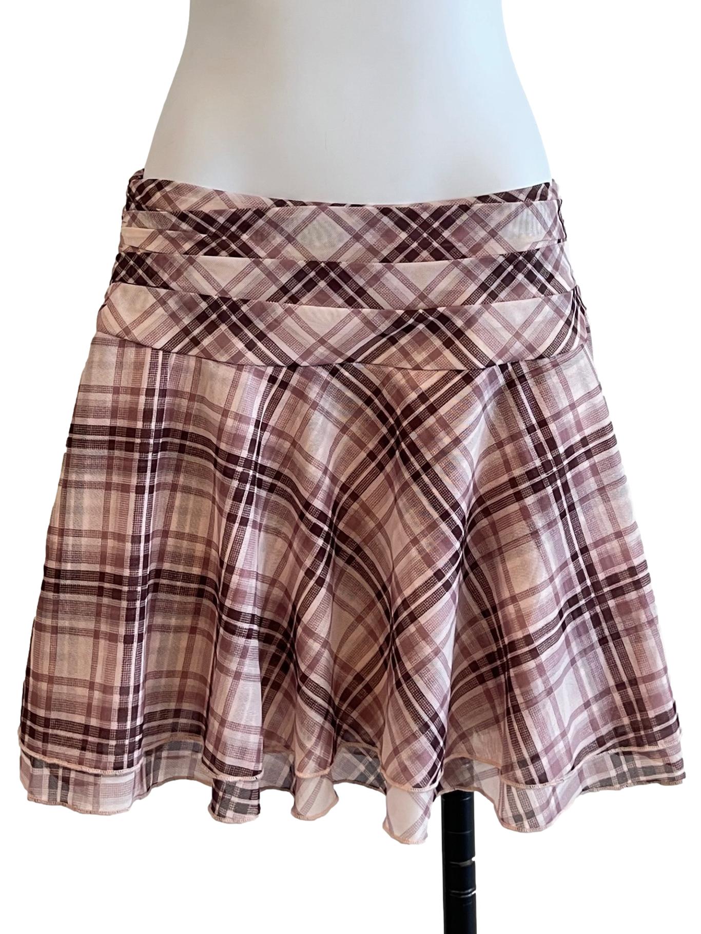 Mauve Pink Checkered Skorts