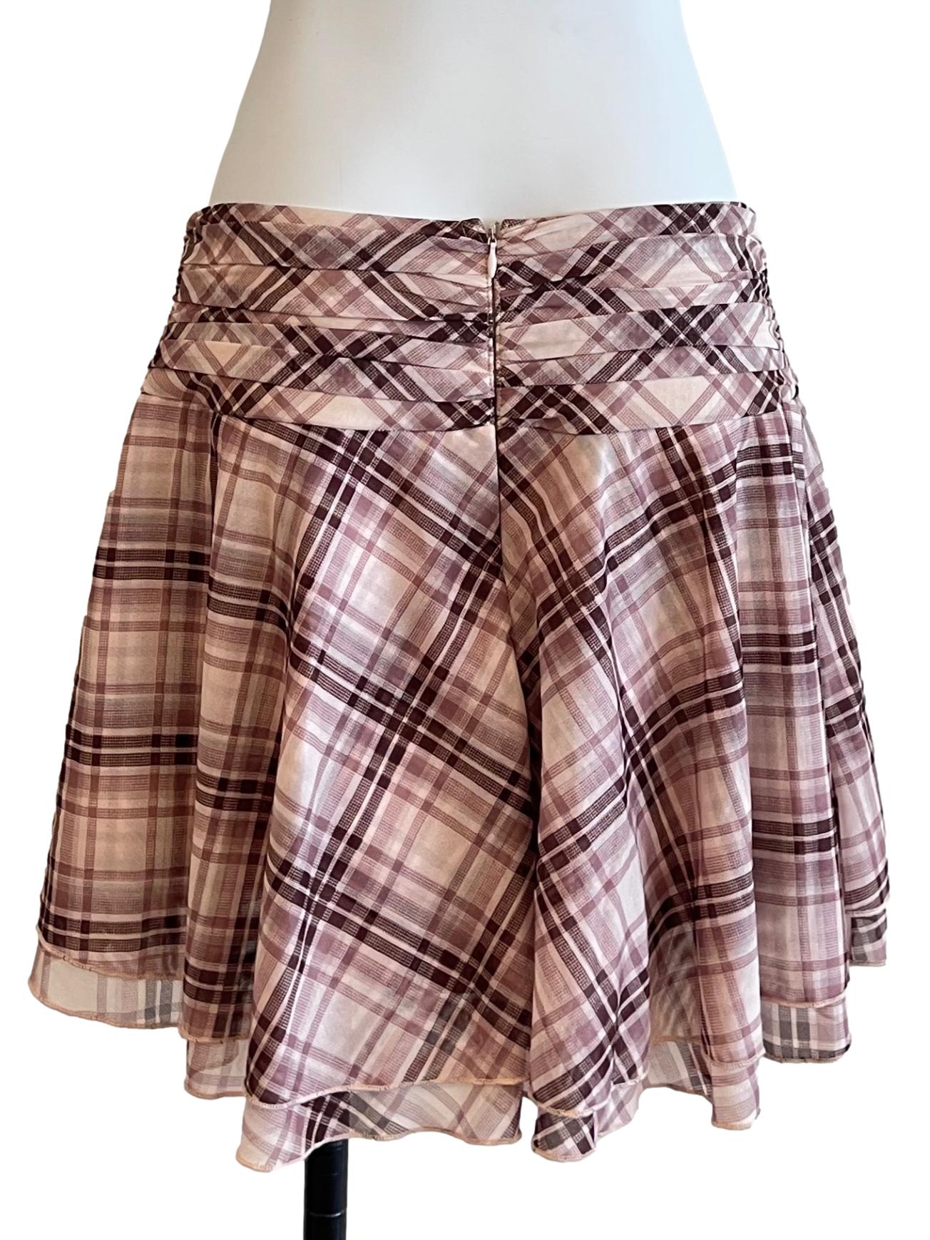 Mauve Pink Checkered Skorts