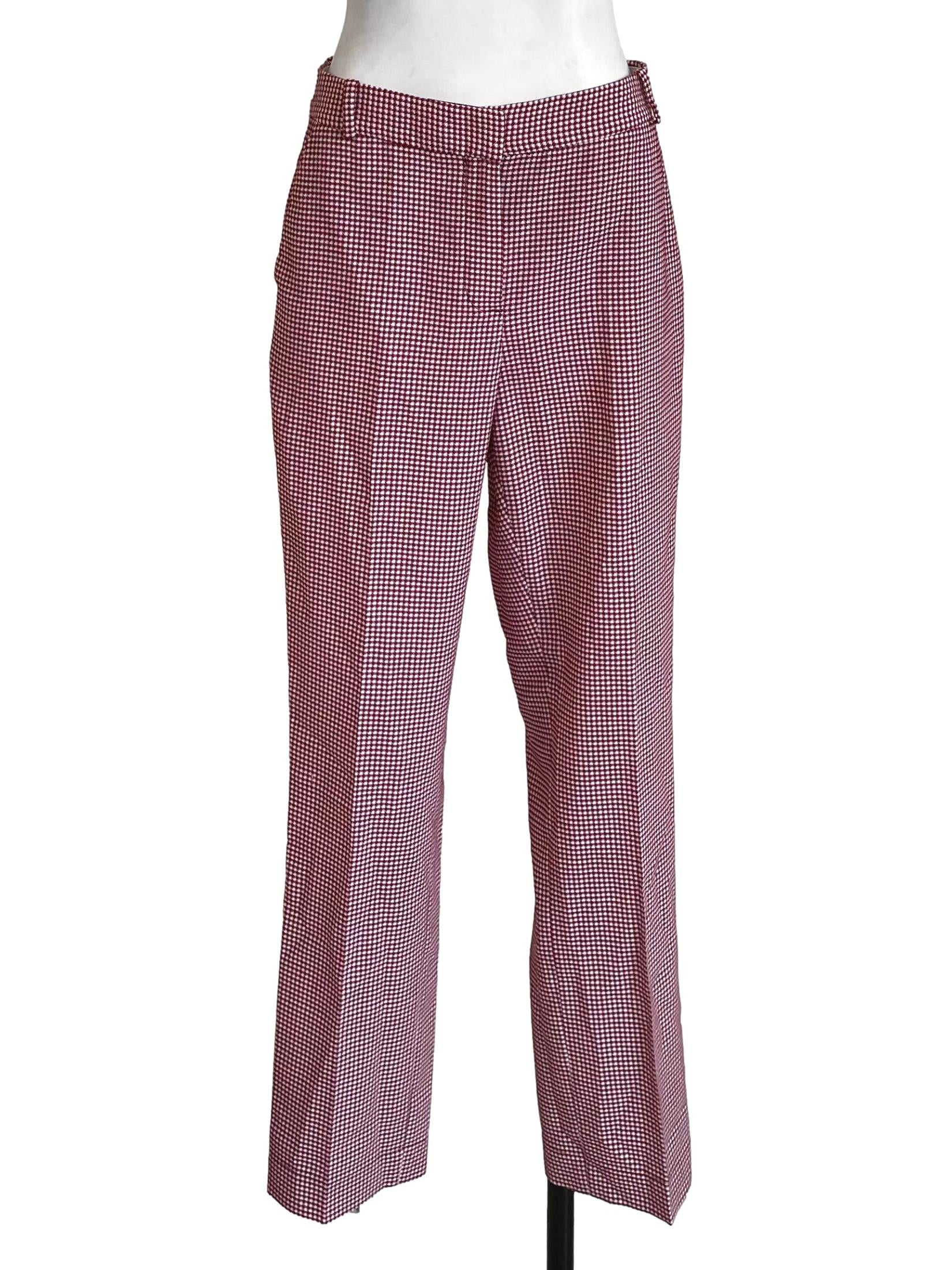 Berry Houndstooth Formal Trousers