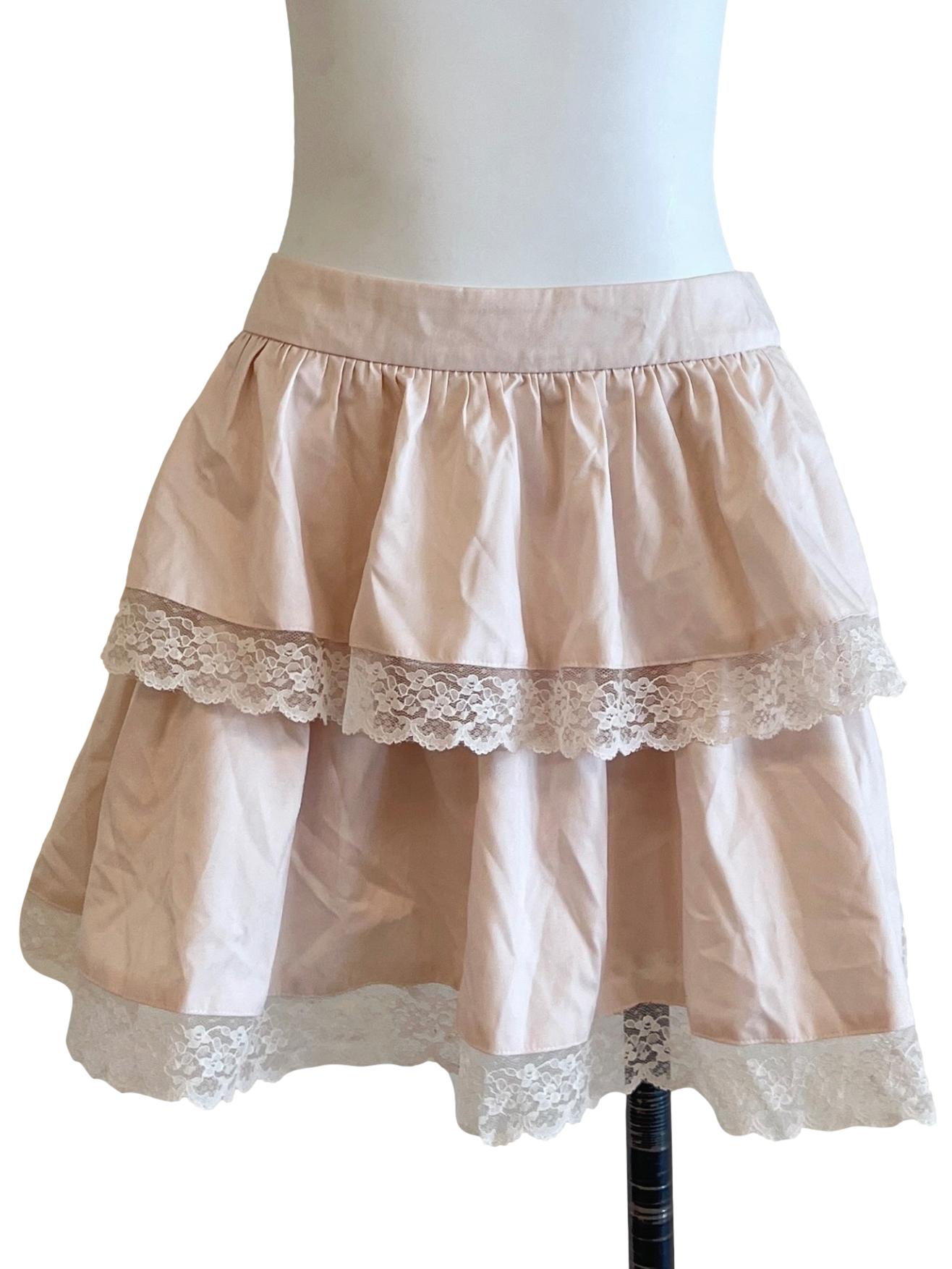 Peach Pink Lace Detail Skorts