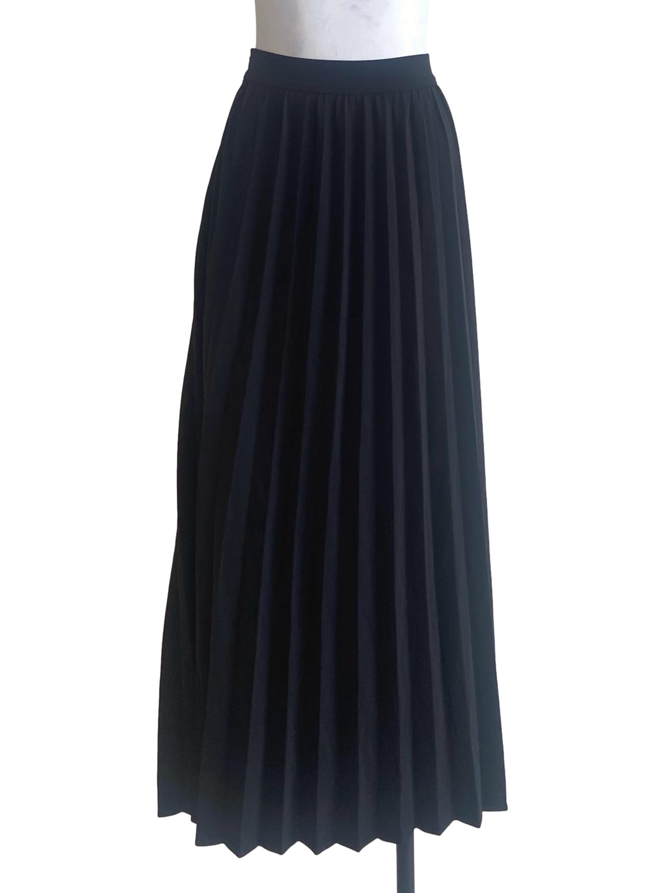 Black Pleated Circle Skirt