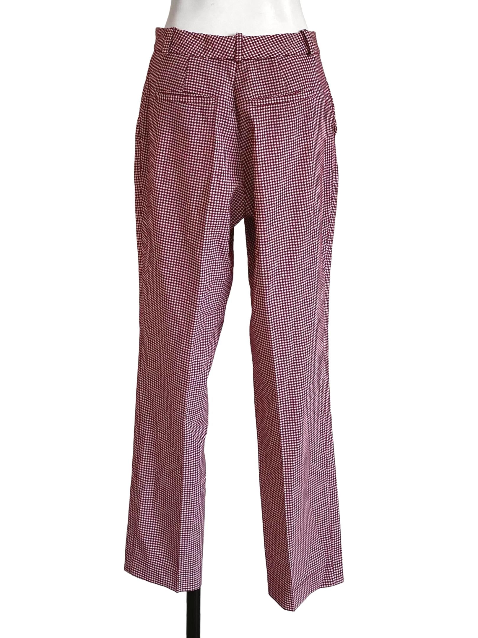Berry Houndstooth Formal Trousers