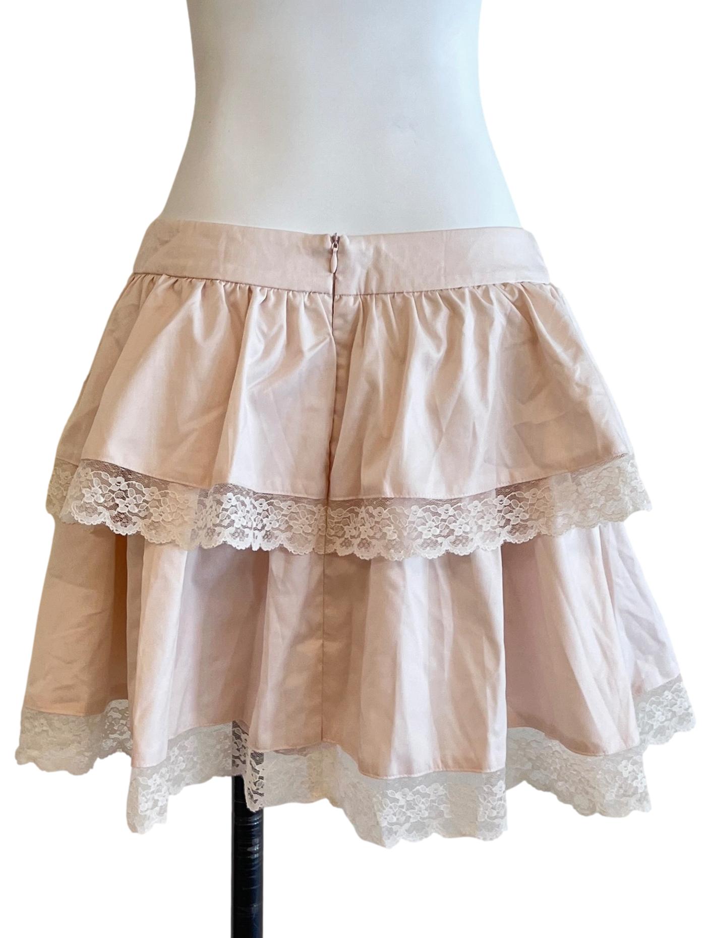 Peach Pink Lace Detail Skorts