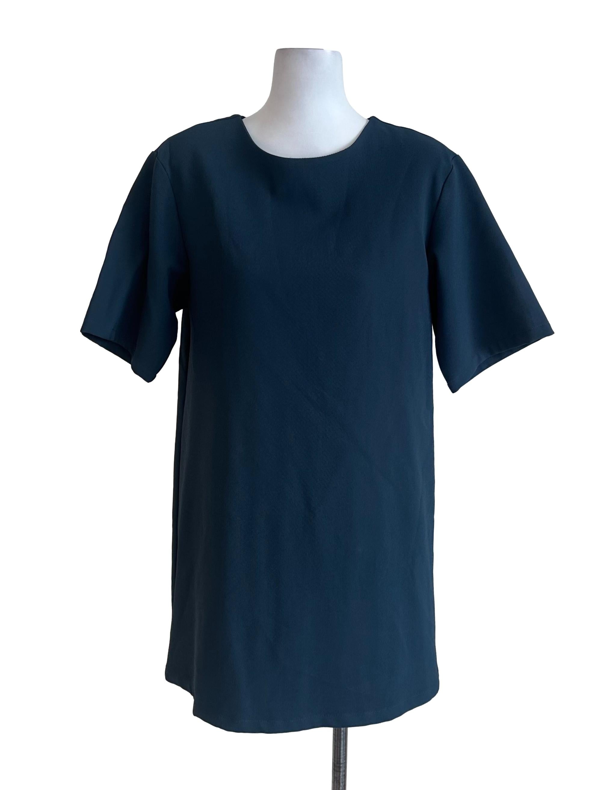 Teal Blue Plain Tee Dress