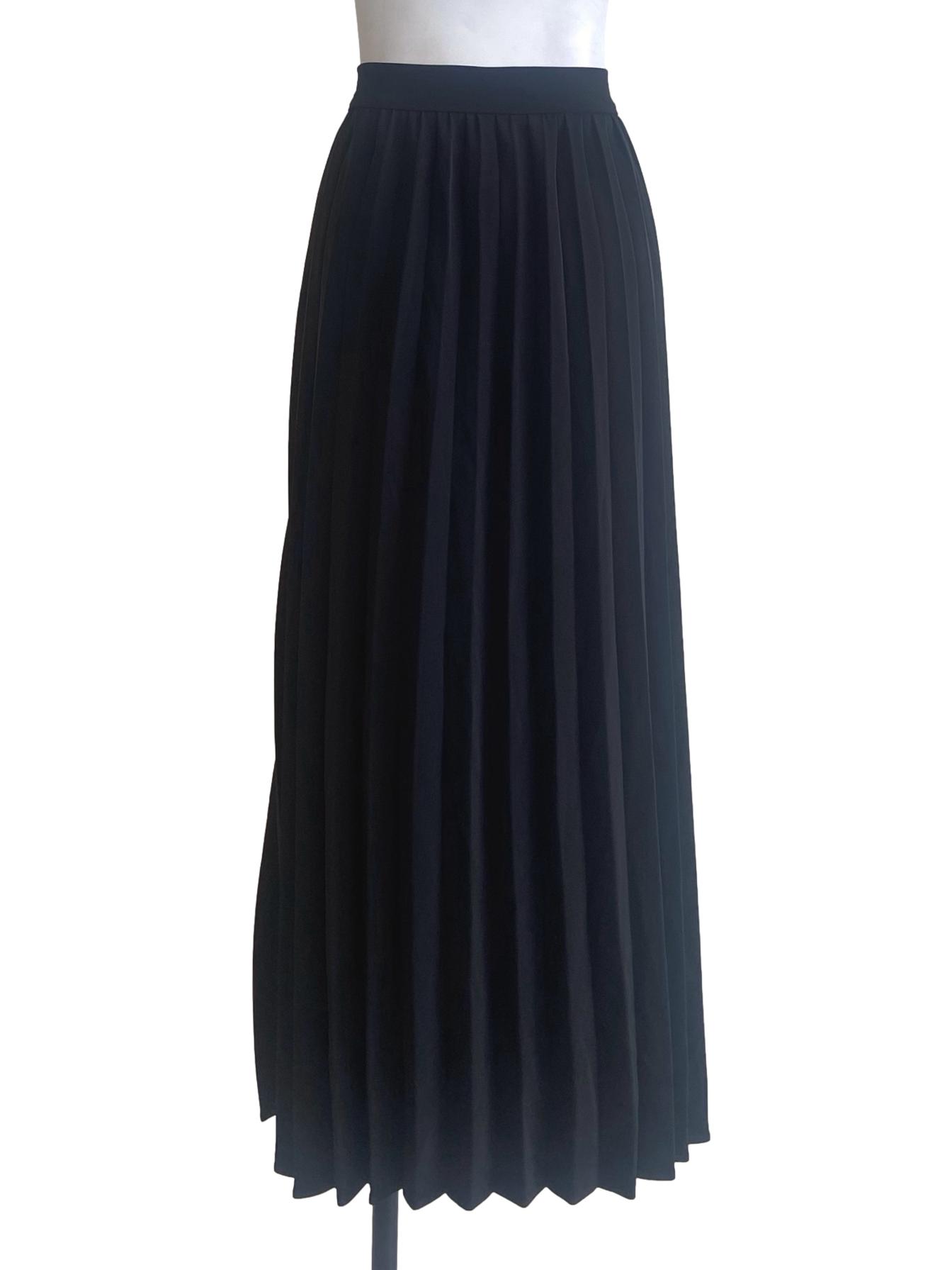 Black Pleated Circle Skirt