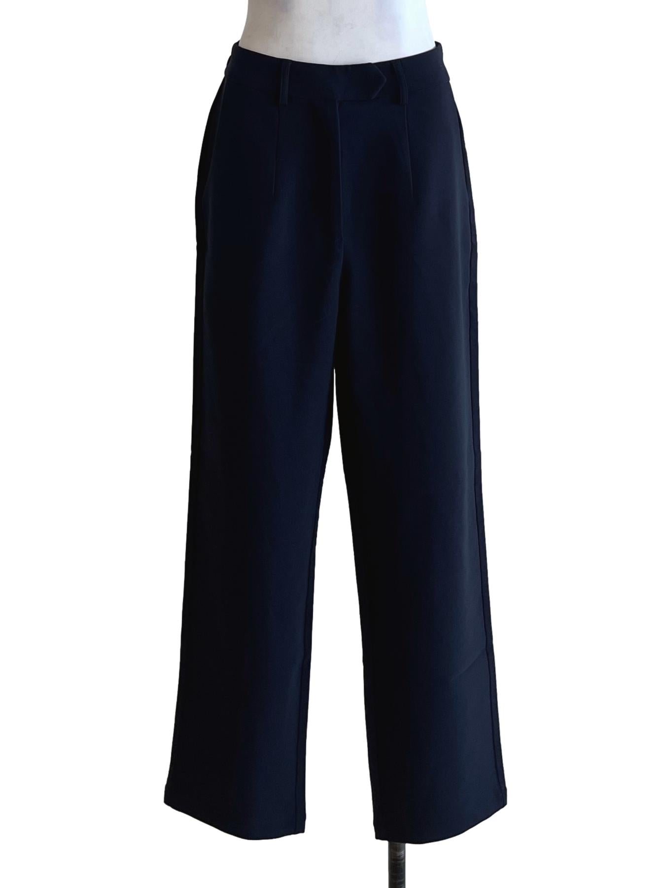 Navy Blue High-Waisted Formal Pants YHF