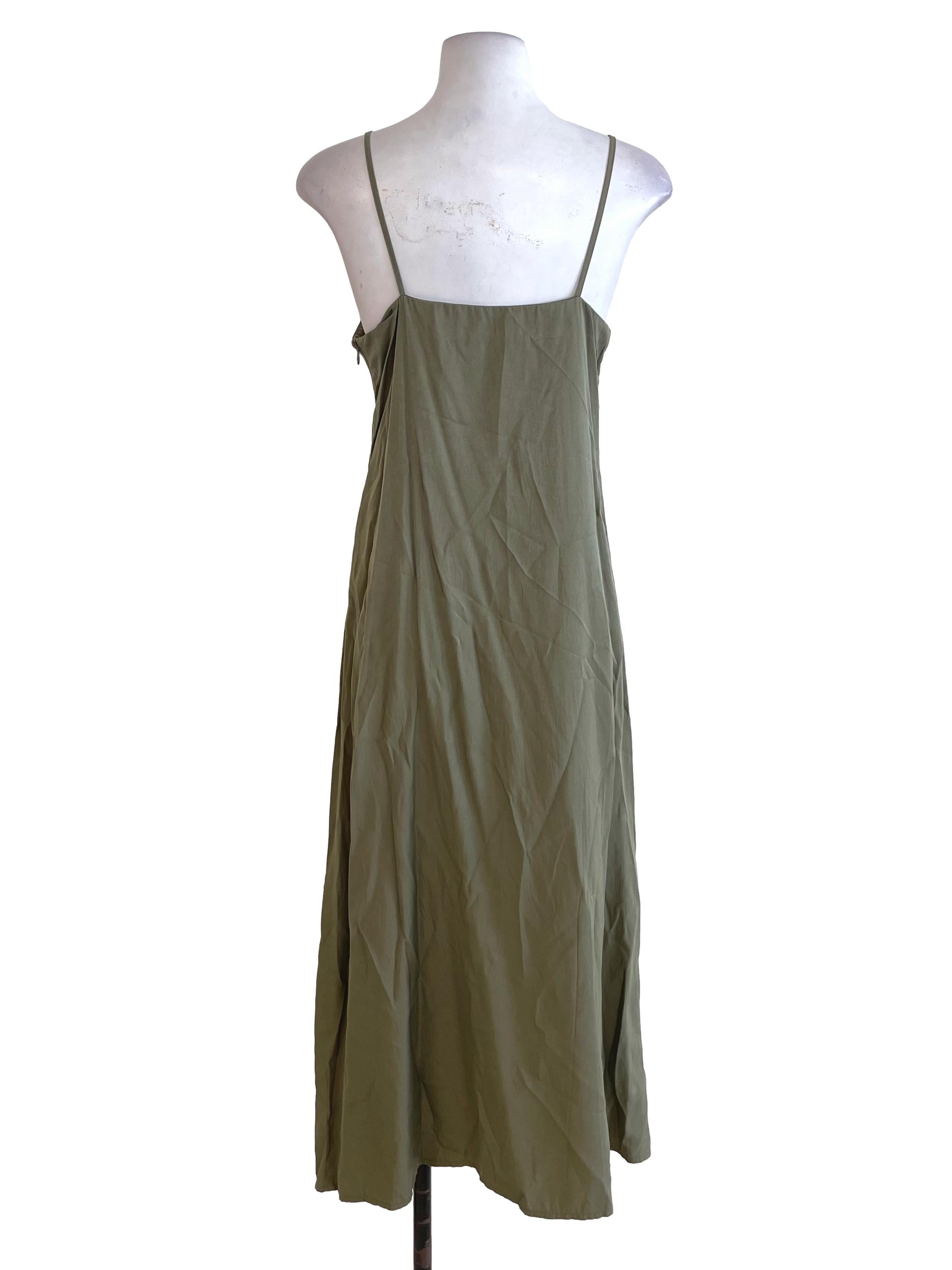 Green Button Flowy Dress