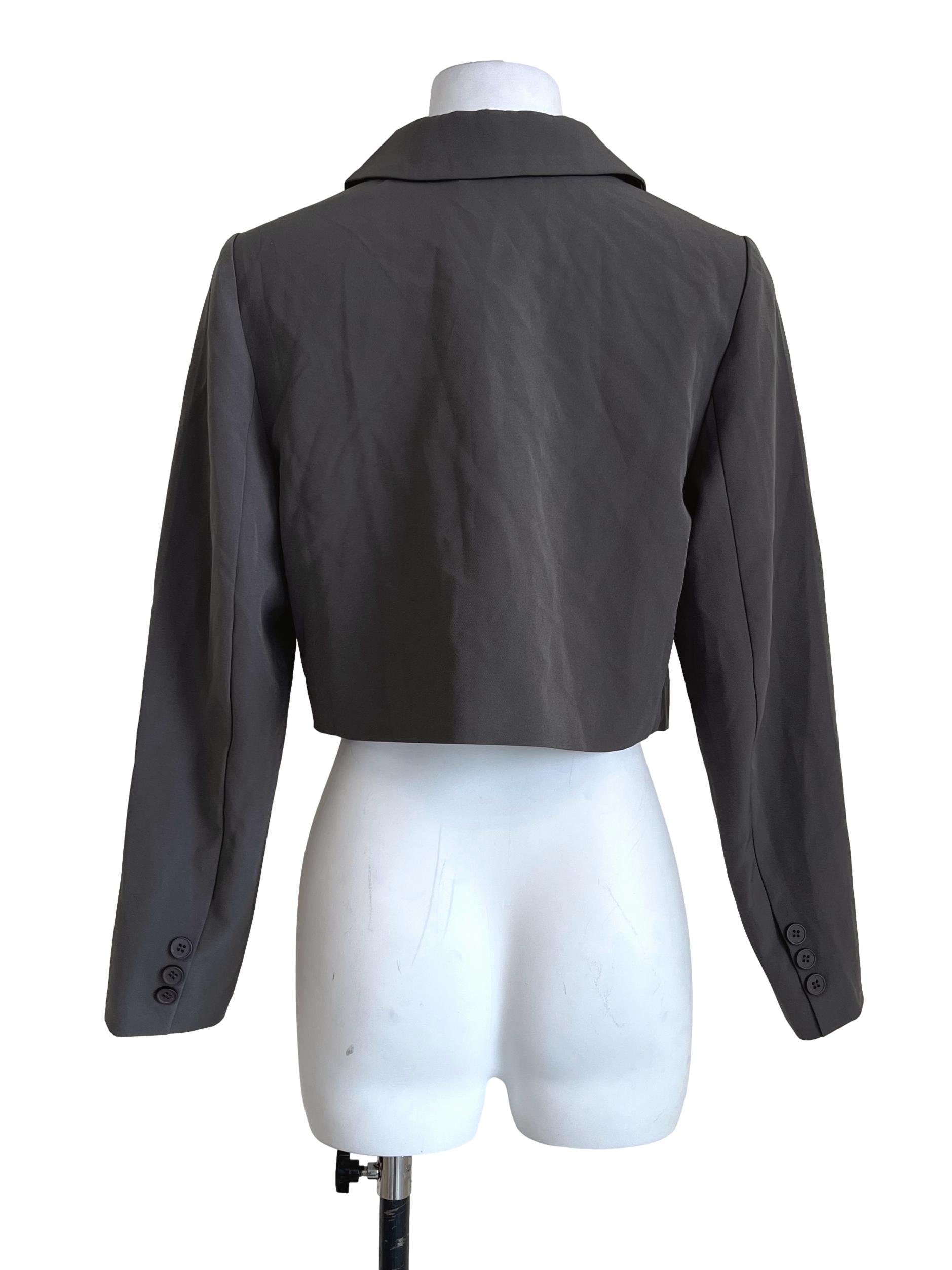 Charcoal Grey Cropped Blazer