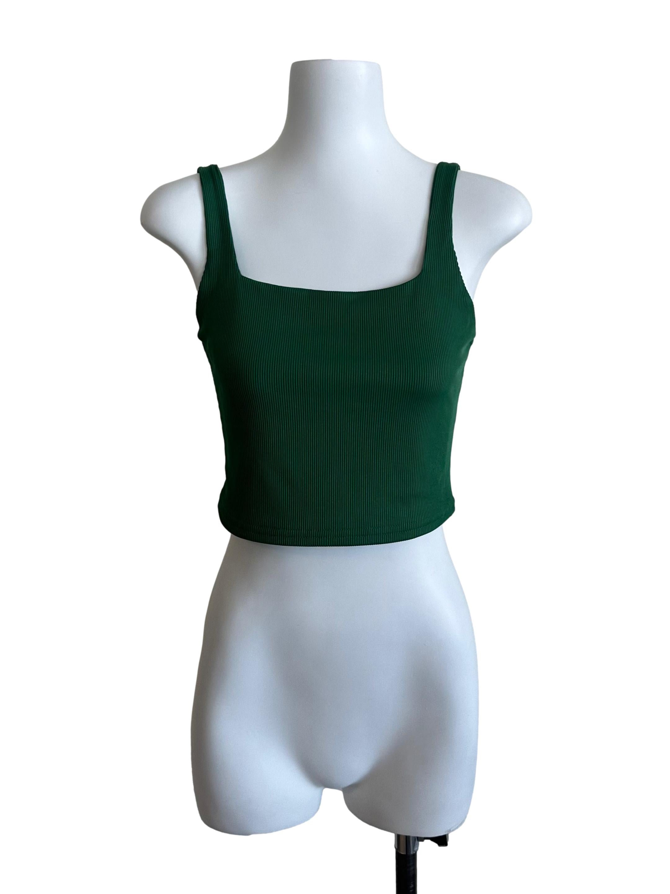 Emerald Green Square Neck Textured Top