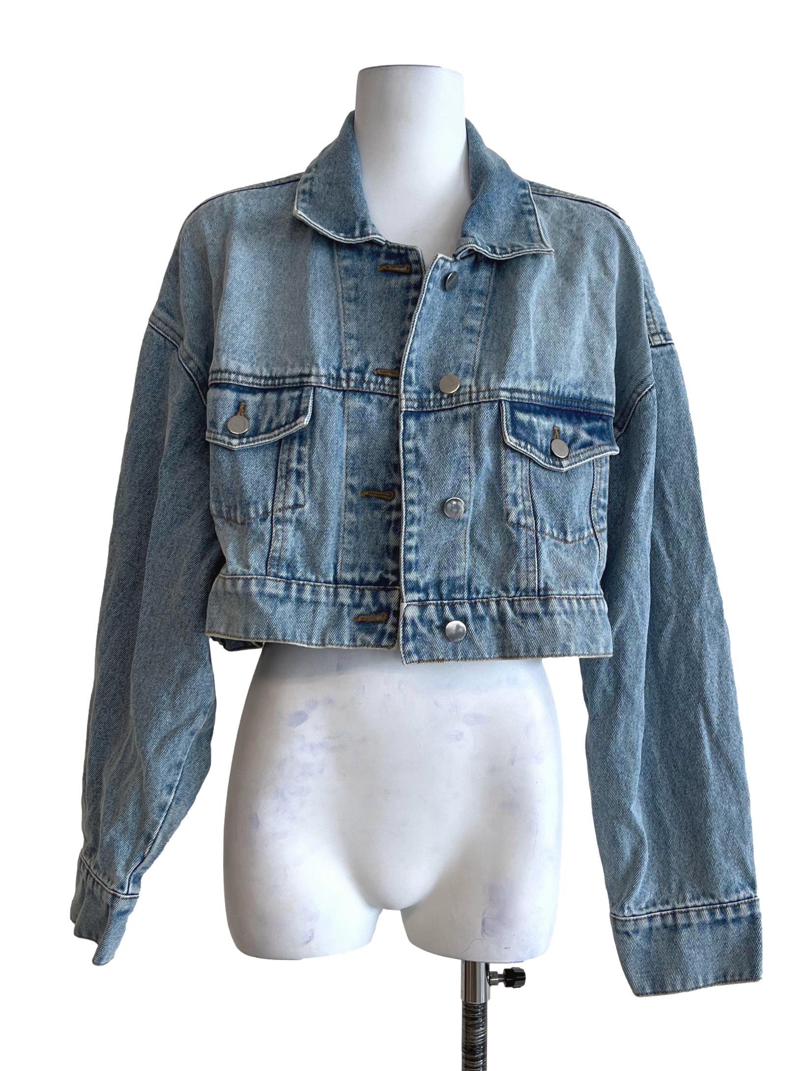 Stone Blue Cropped Denim Jacket LB