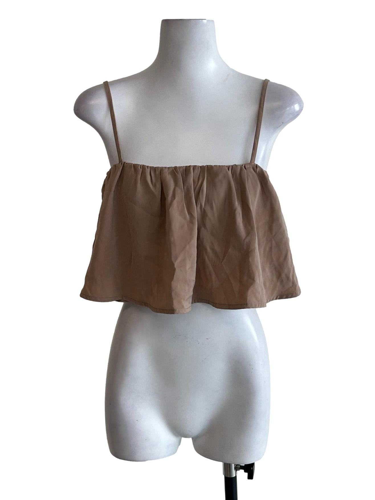 Biscuit Beige Cropped Cami Top