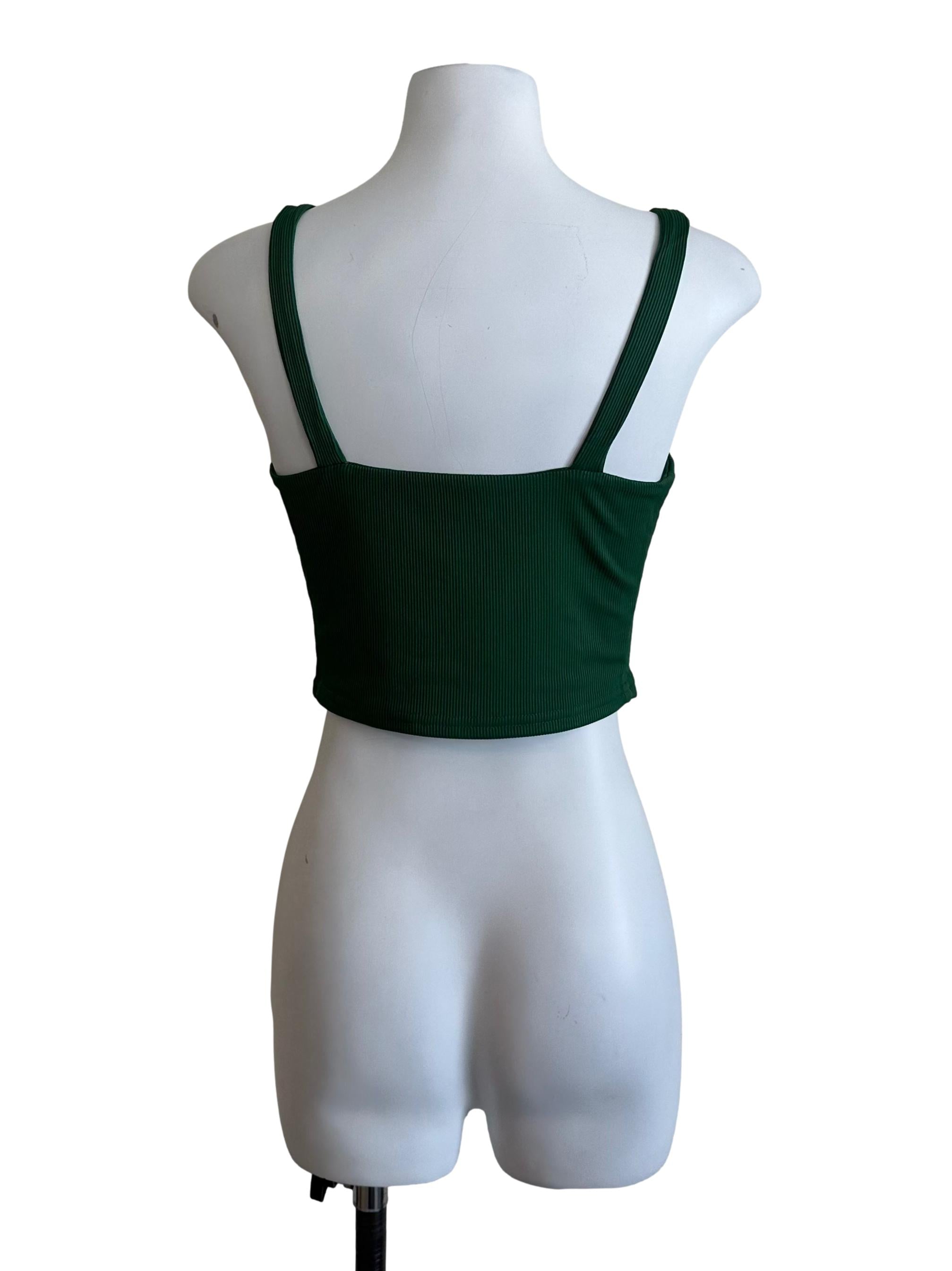Emerald Green Square Neck Textured Top