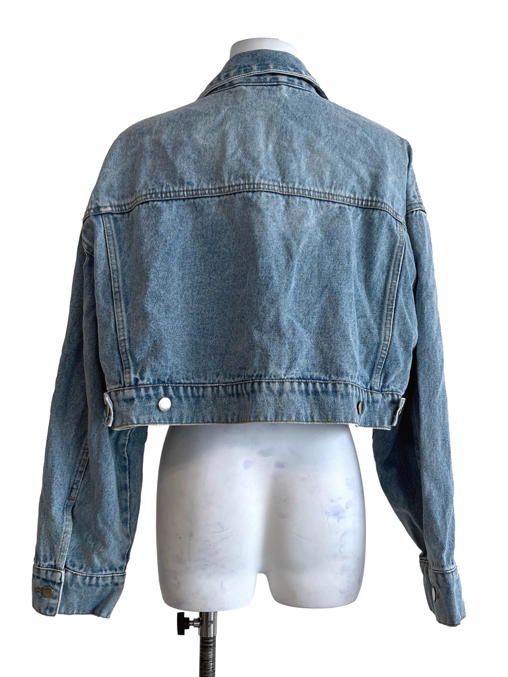 Stone Blue Cropped Denim Jacket LB