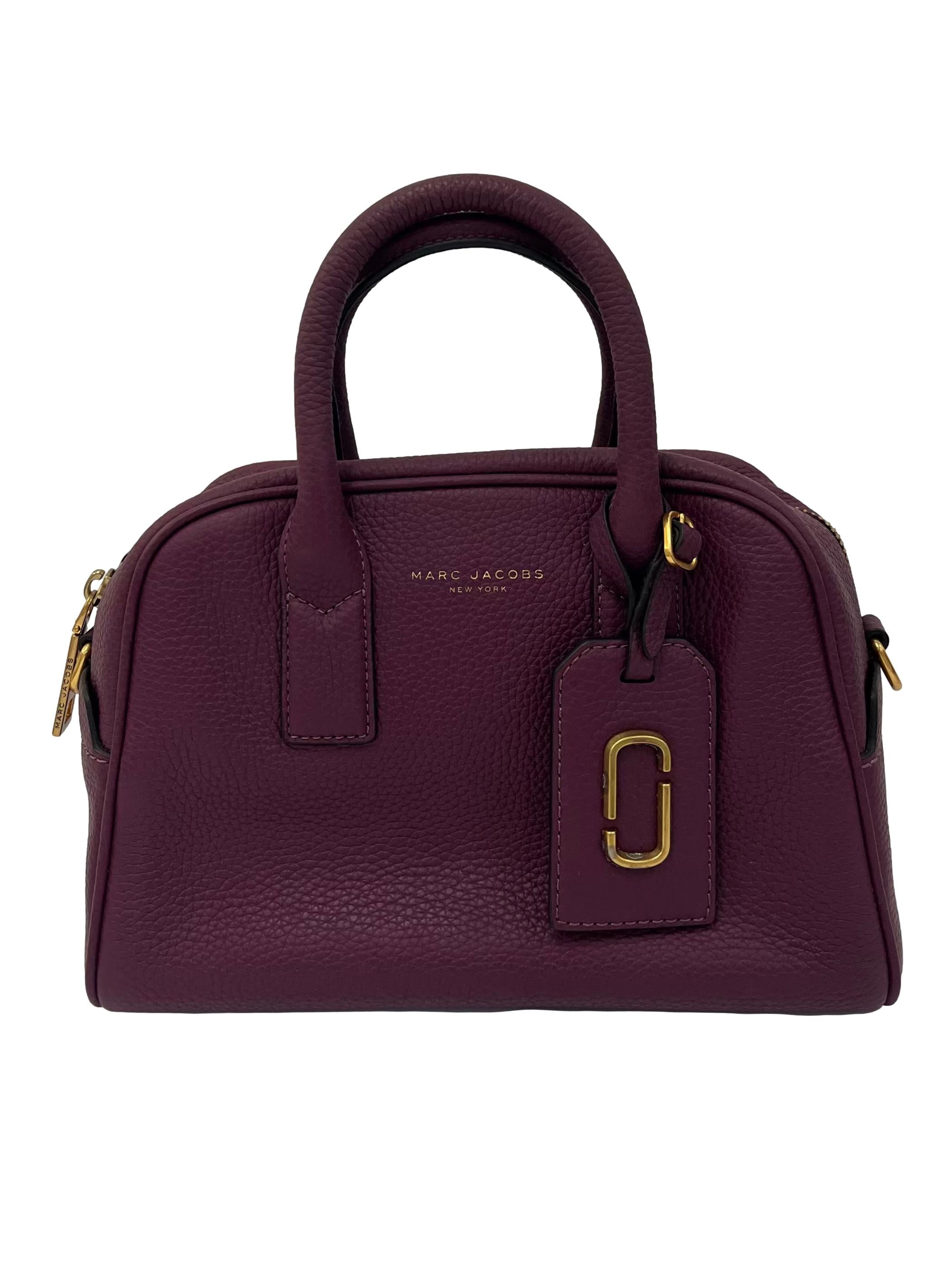 Maroon Leather Gotham Small Bauletto Handbag With Detachable Straps CSN