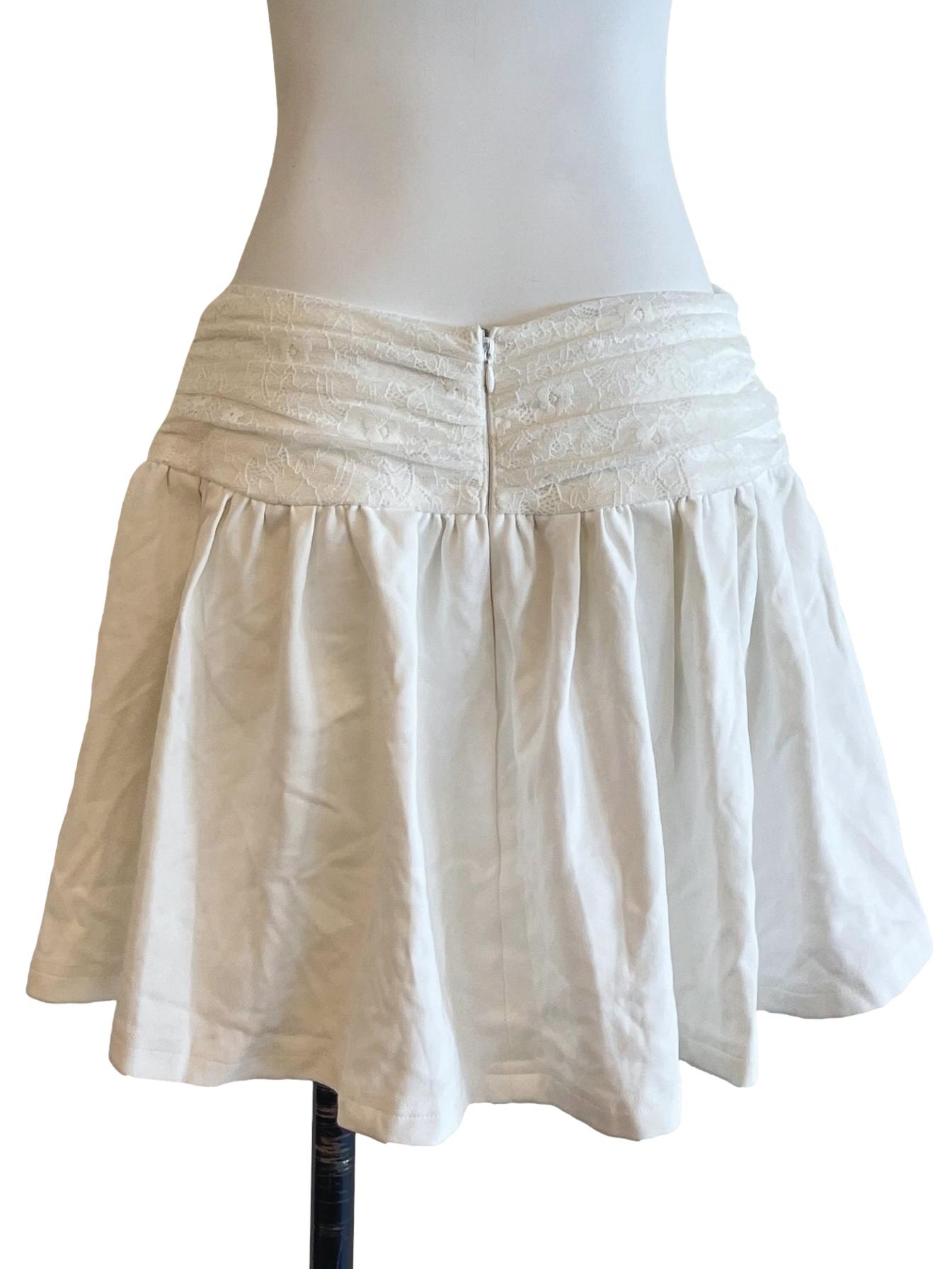 Off White Lace Waist Skorts