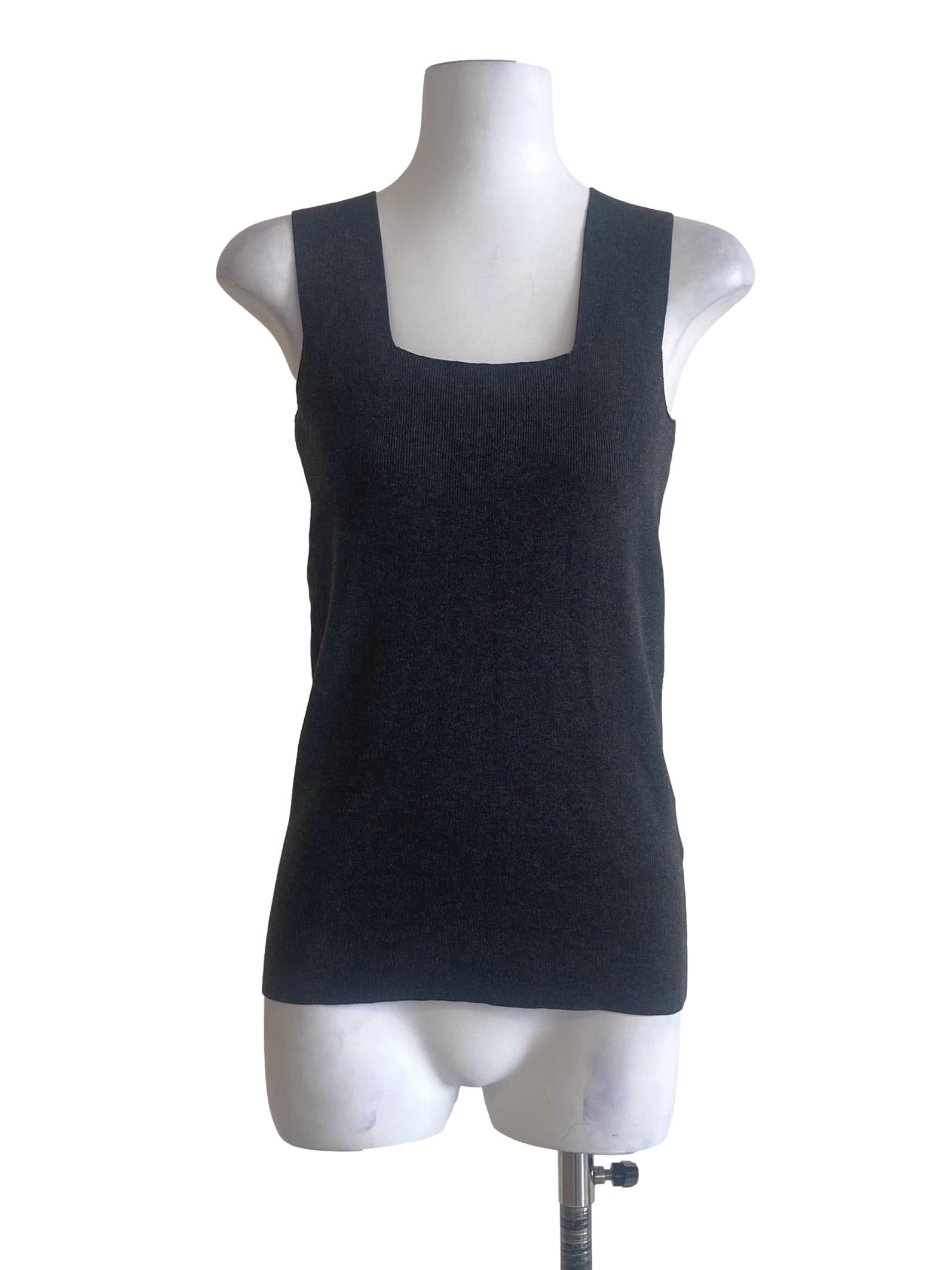 Pebble Grey Sleeveless Knit Top