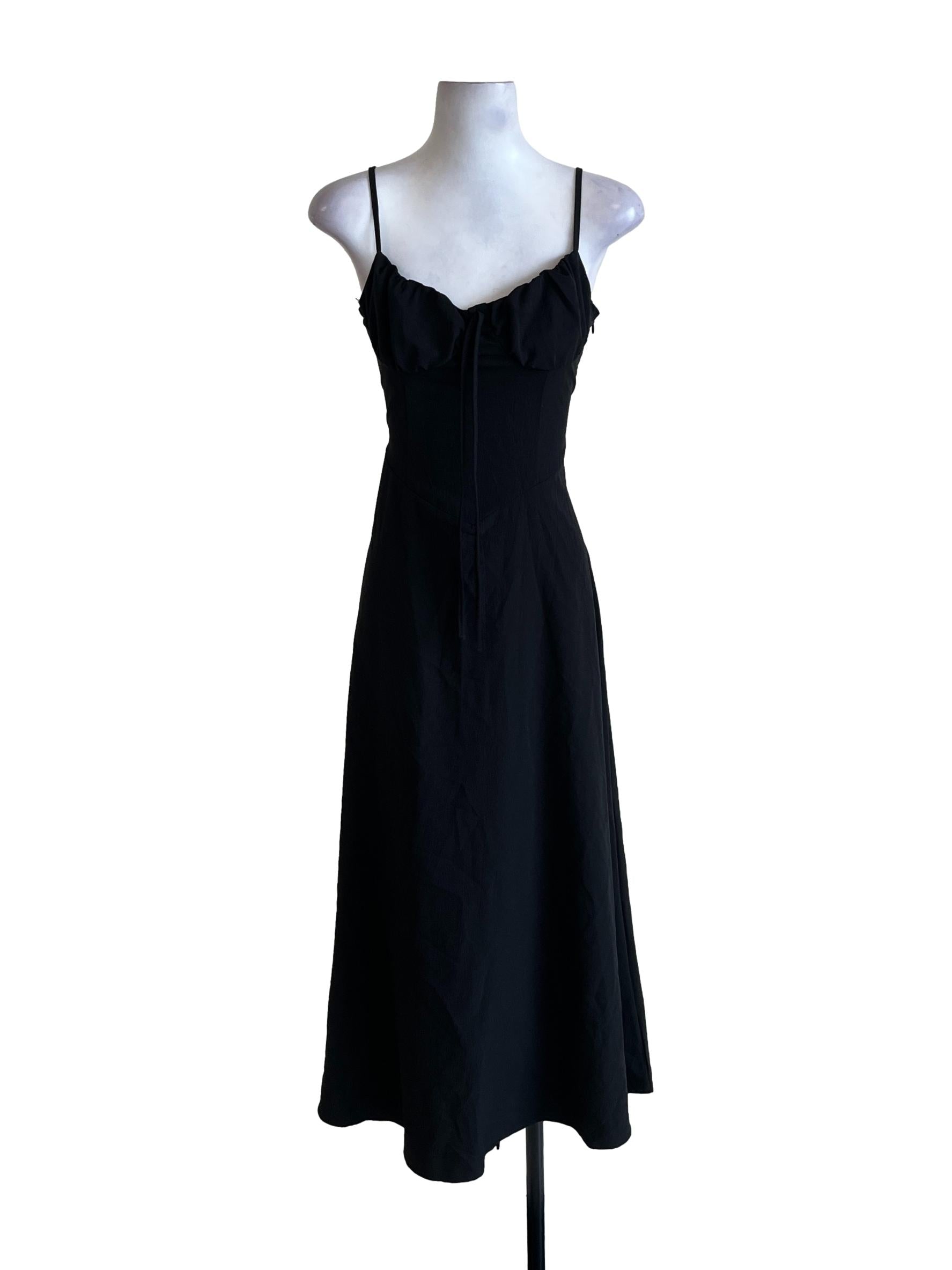Black Spaghetti Strap Long Sun Dress