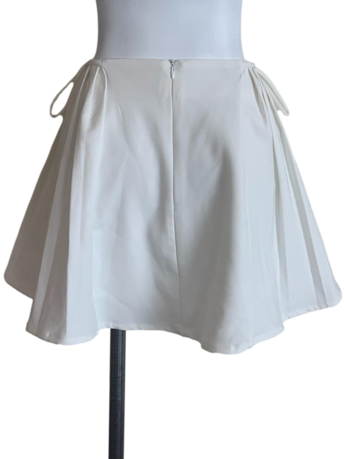 White Flip Mini Skirt