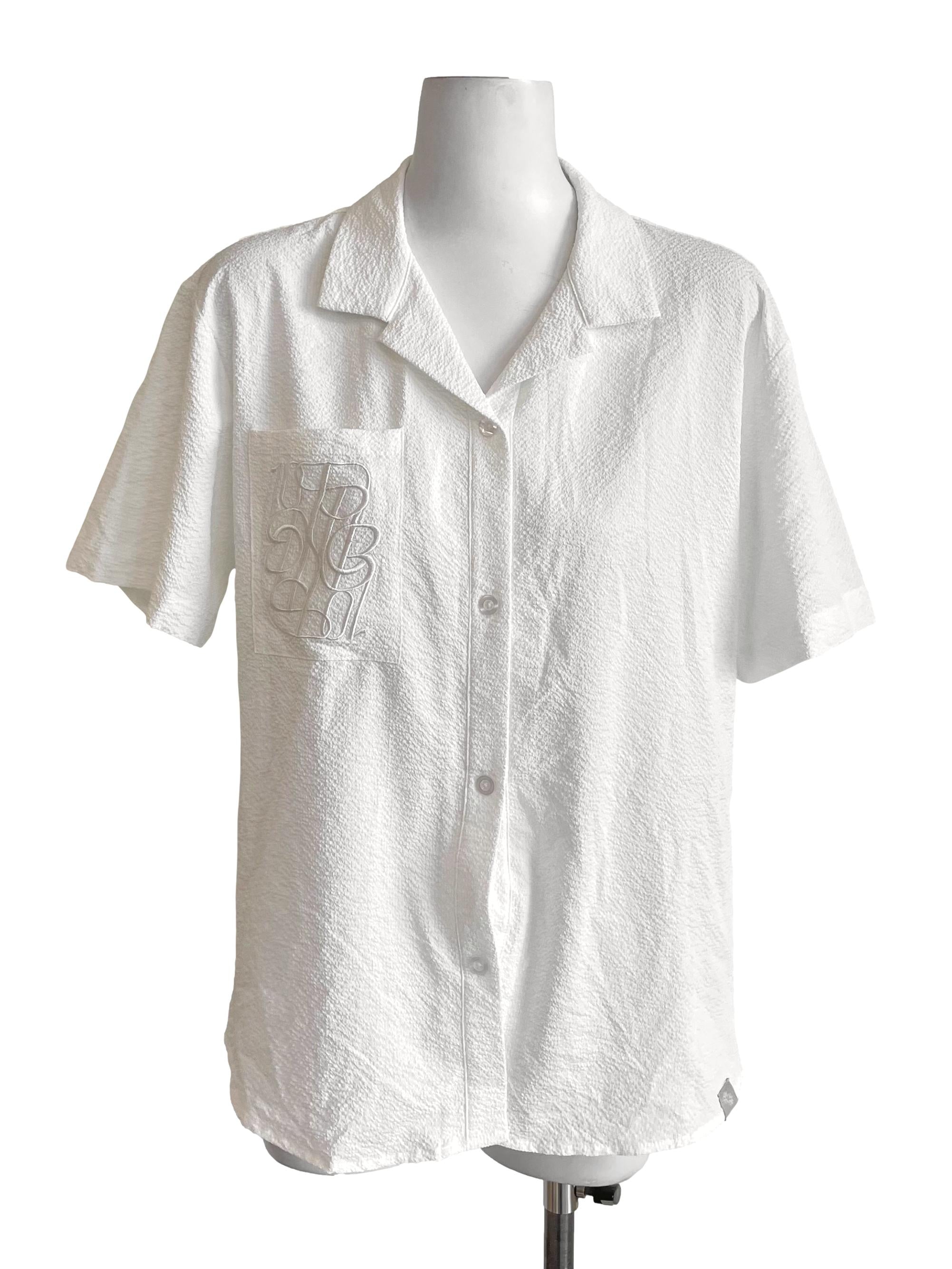 White Textured Cuba Shirt