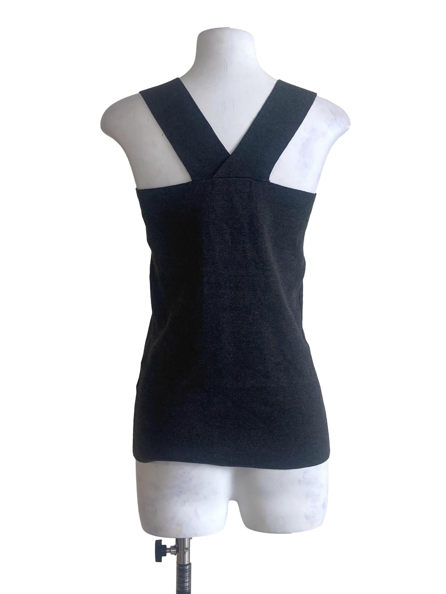 Pebble Grey Sleeveless Knit Top