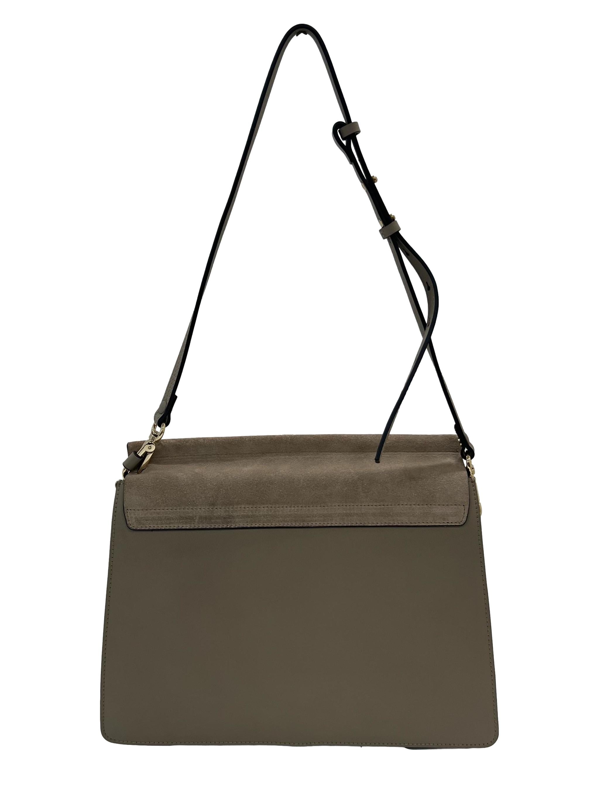 Grey Faye Leather Crossbody Bag