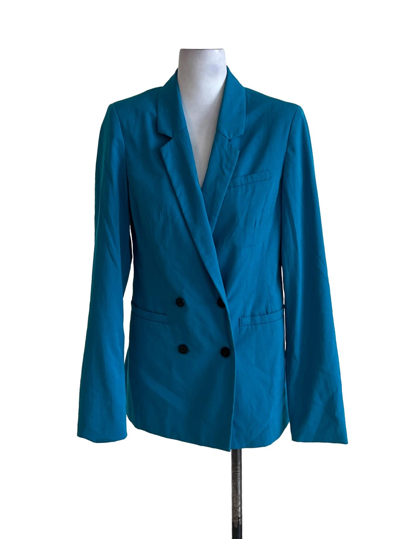Teal Blue V-Neckline Blazer