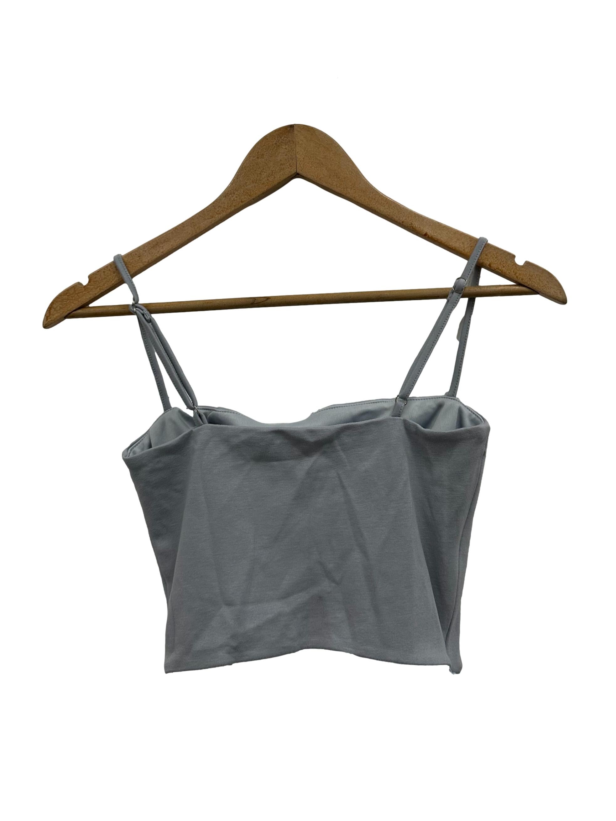 Dusty Blue Straight Neck Cami Top