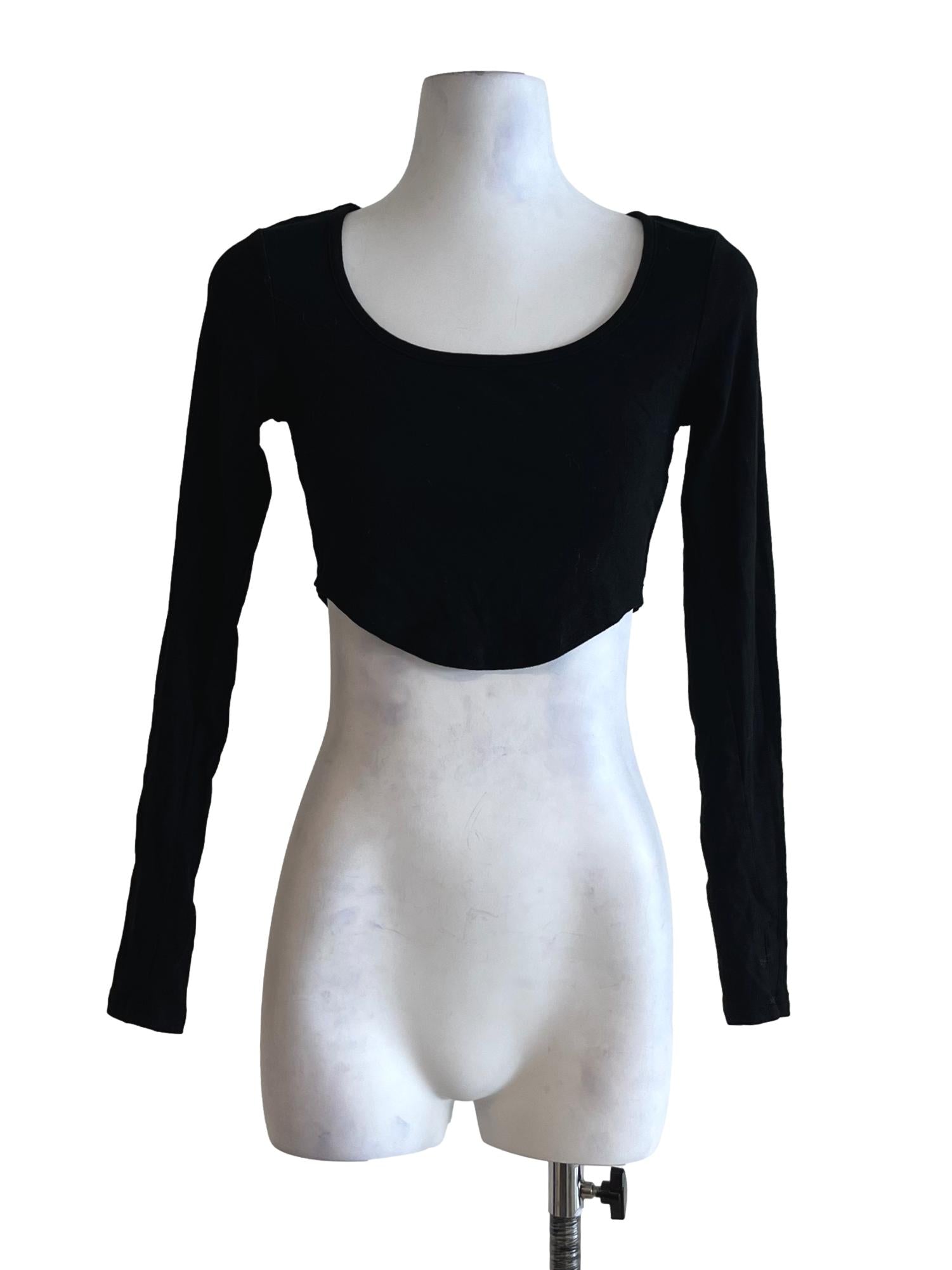 Black Scoop Neckline Blouse YHF