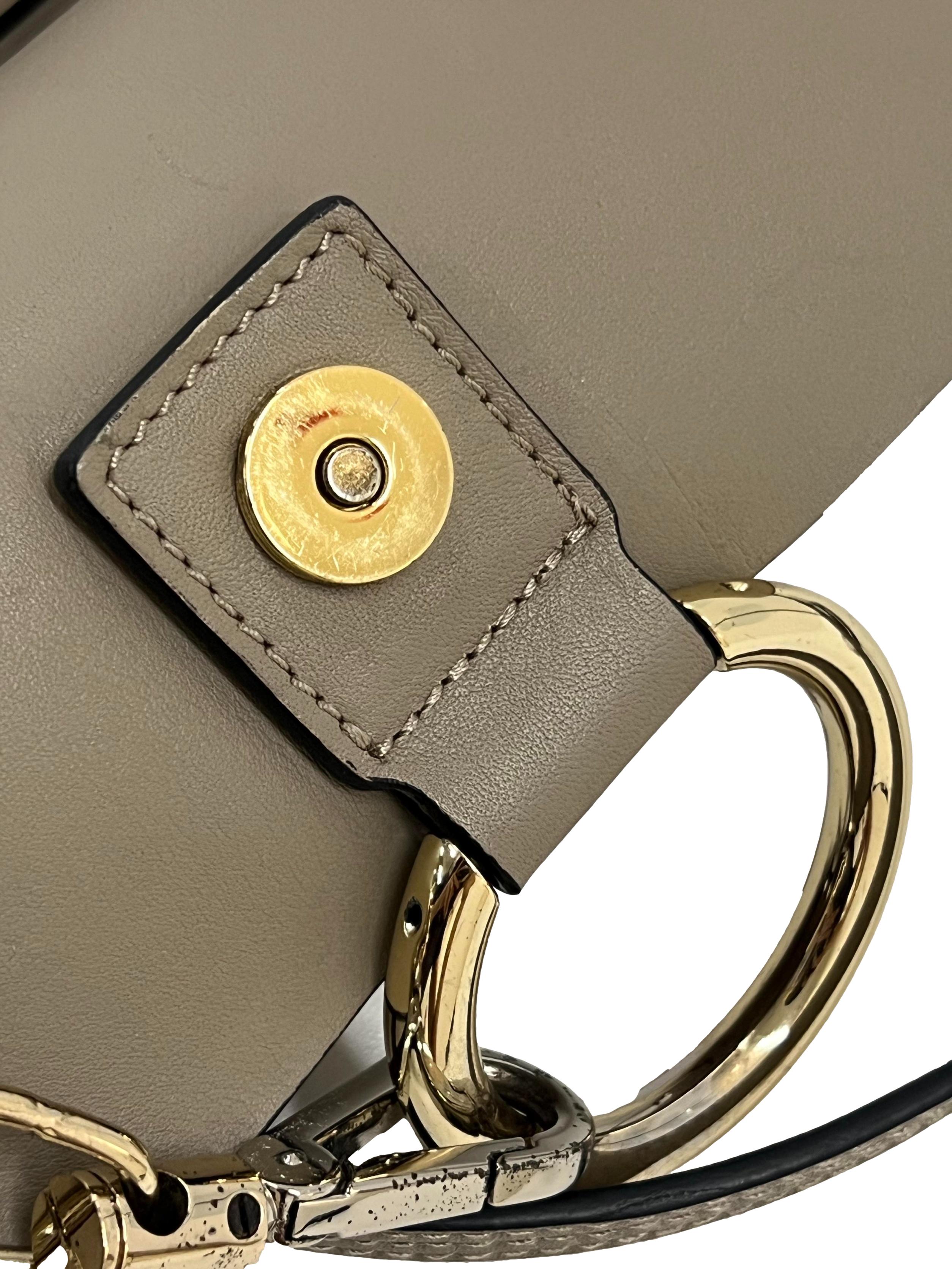 Grey Faye Leather Crossbody Bag