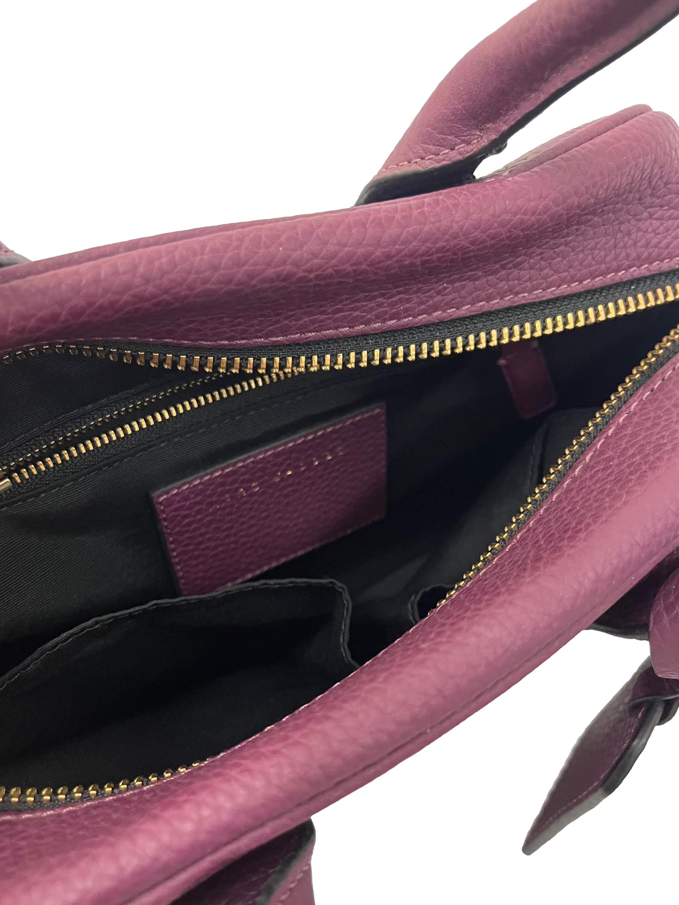 Maroon Leather Gotham Small Bauletto Handbag With Detachable Straps CSN