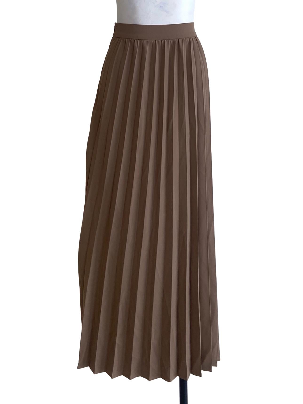 Tortilla Brown Pleated Skirt