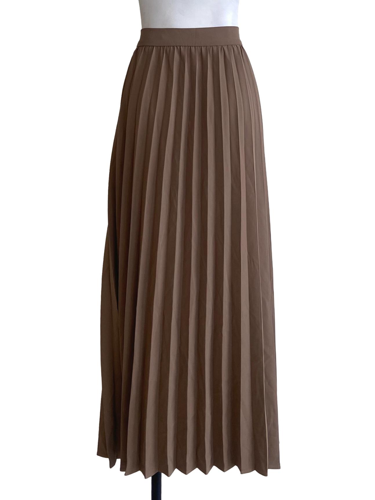 Tortilla Brown Pleated Skirt